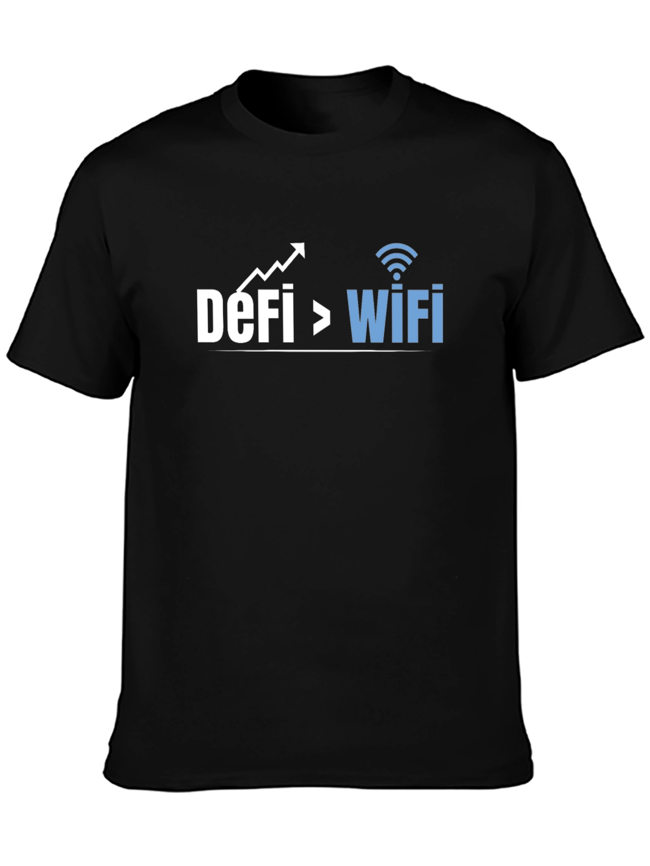 DeFi Over WiFi Crypto T-Shirt - Black Cotton Tee