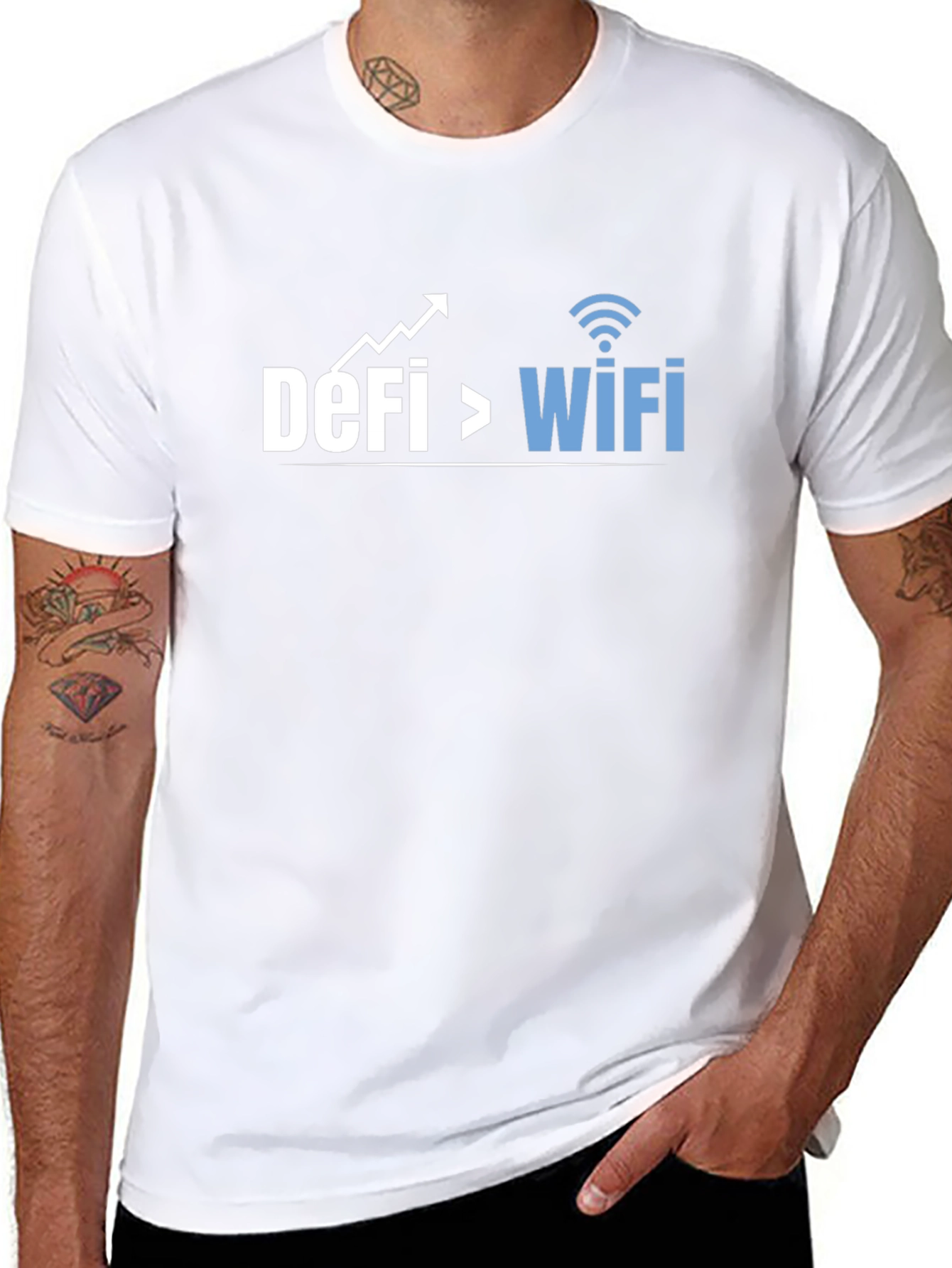 DeFi Over WiFi Crypto T-Shirt - Black Cotton Tee