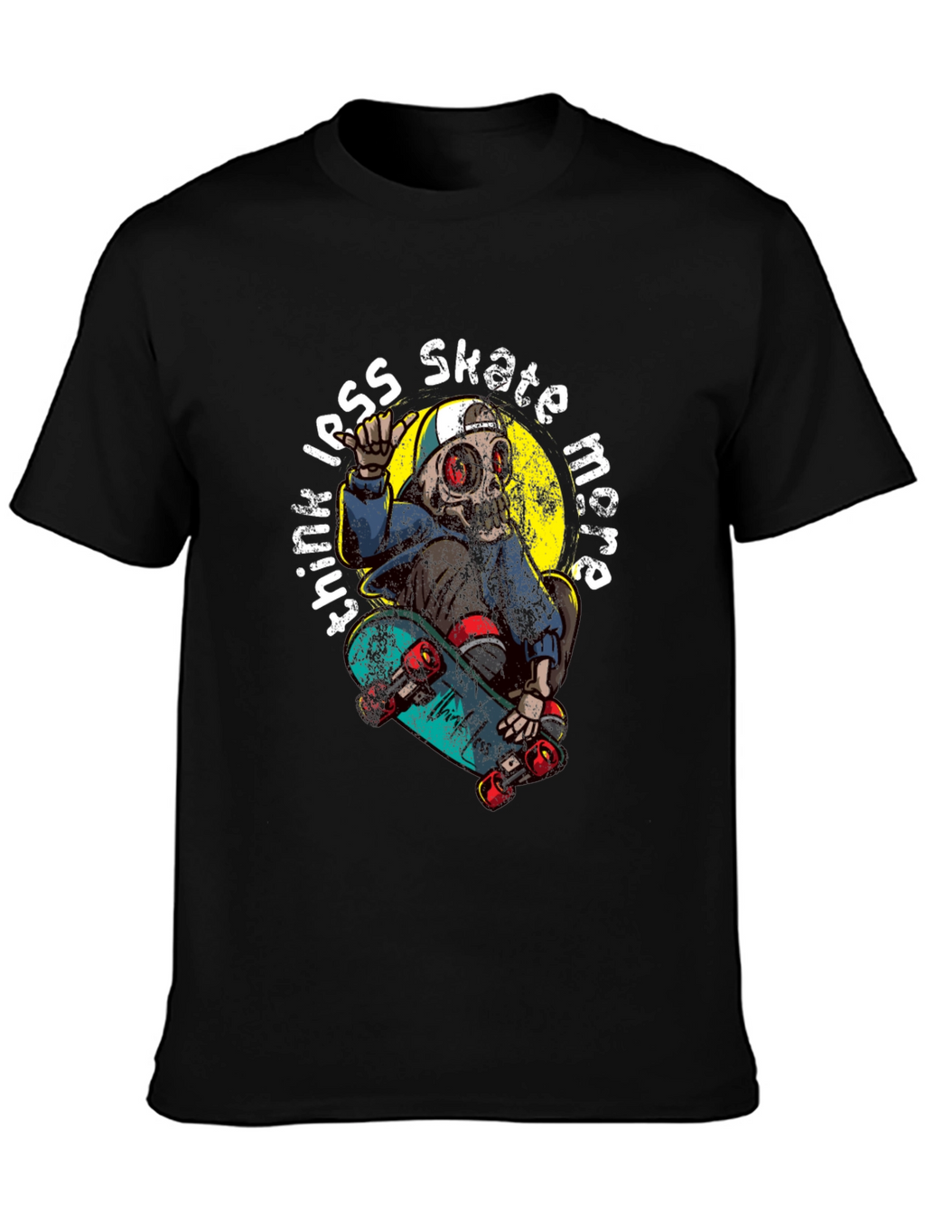 Skate More T-Shirt: Skull Skateboarder Tee