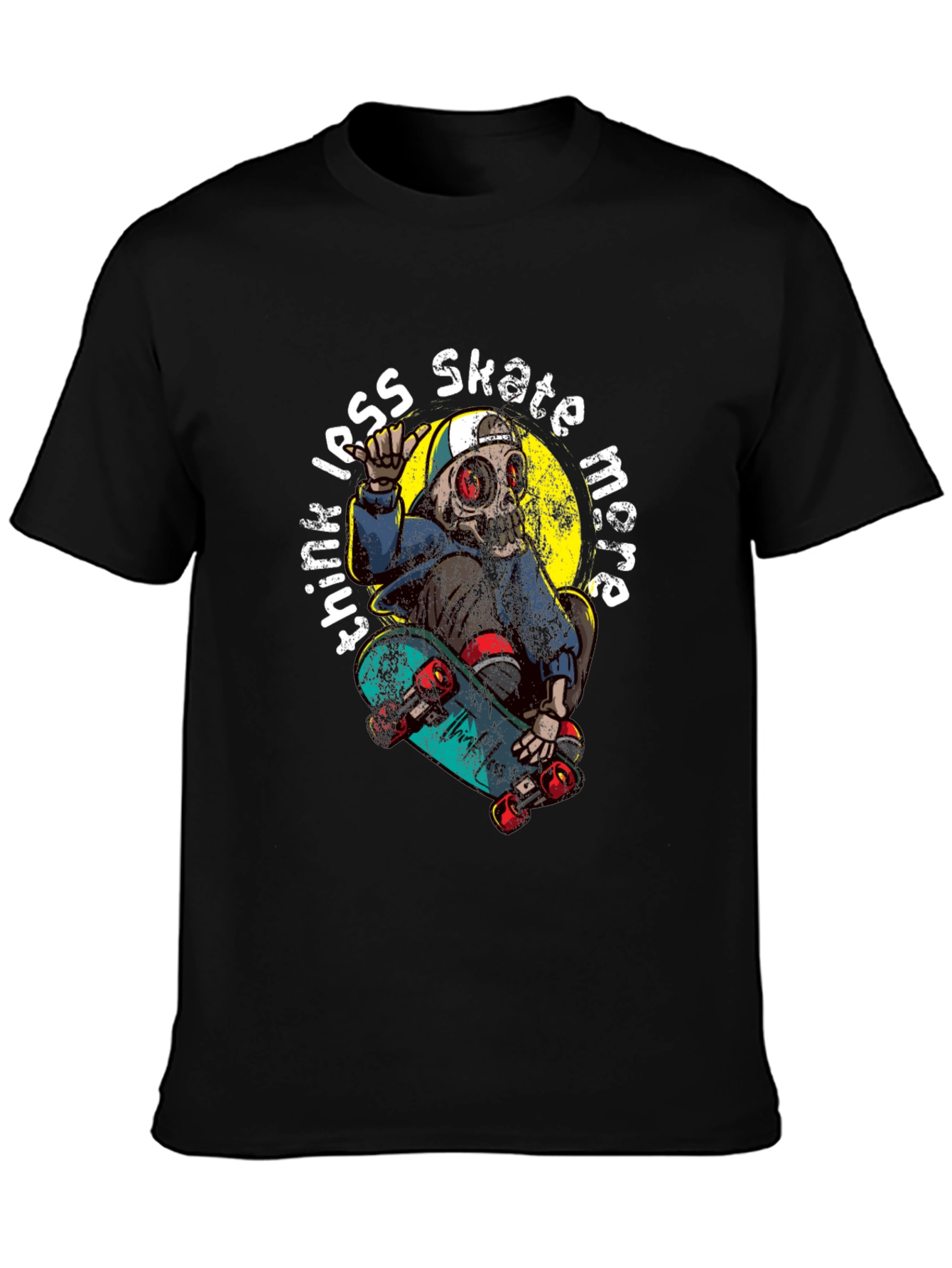 Skate More T-Shirt: Skull Skateboarder Tee