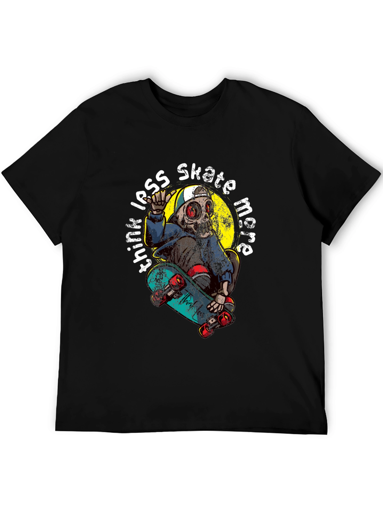 Skate More T-Shirt: Skull Skateboarder Tee