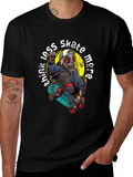 Skate More T-Shirt: Skull Skateboarder Tee