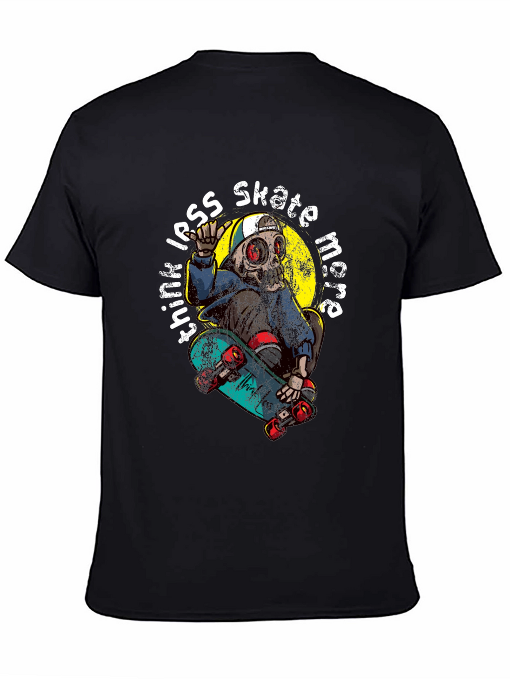 Skate More T-Shirt: Skull Skateboarder Tee