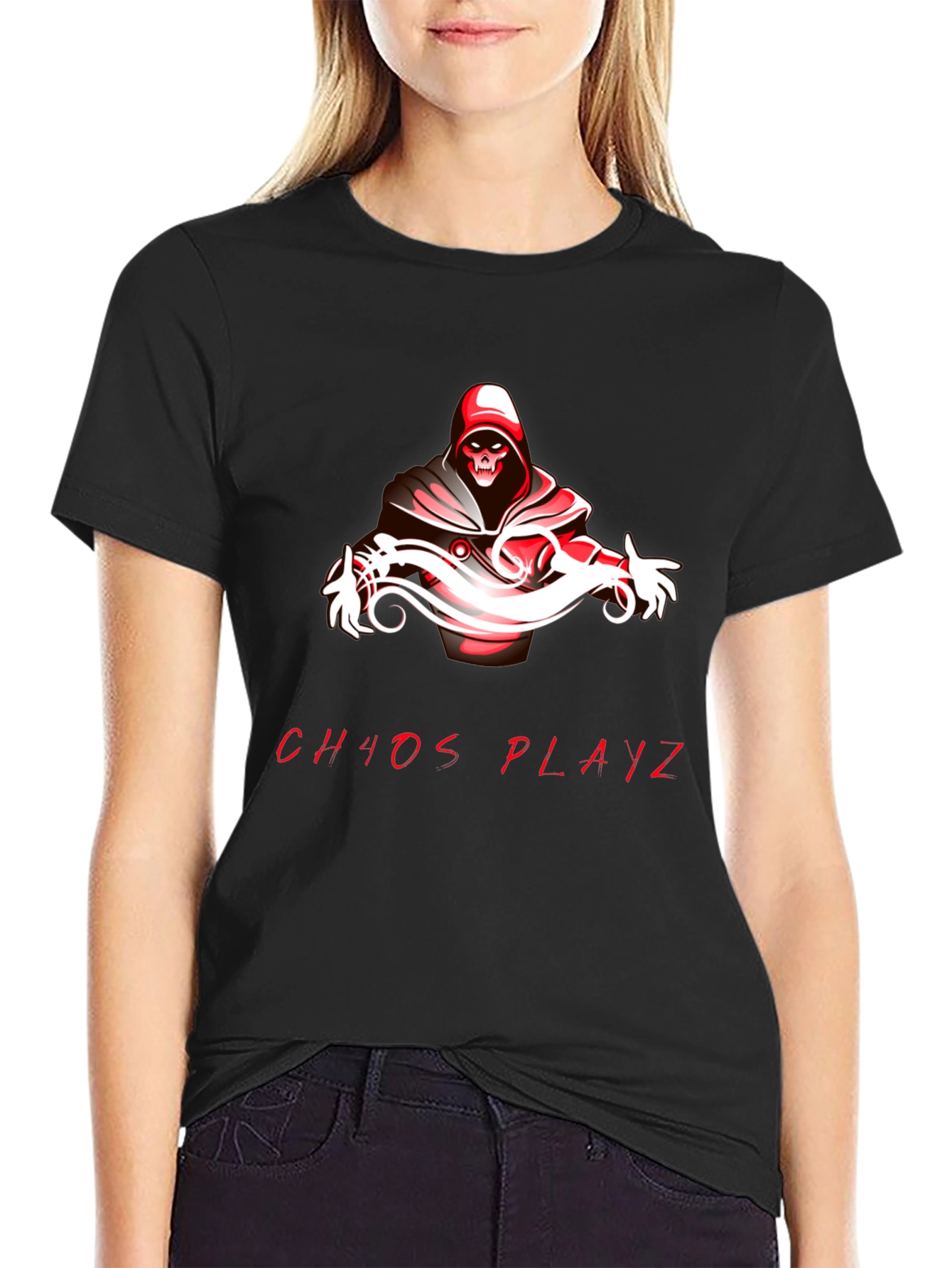 Chaos Playz Graphic Tee - Black Cotton Blend