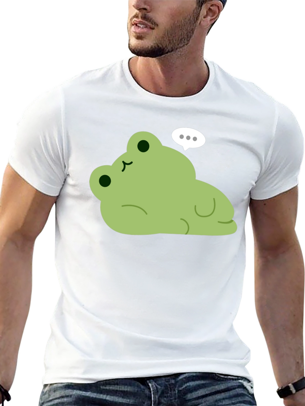 Cute Frog Graphic Black T-Shirt