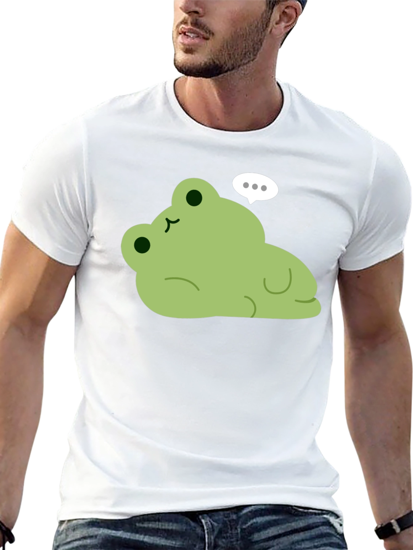 Cute Frog Graphic Black T-Shirt