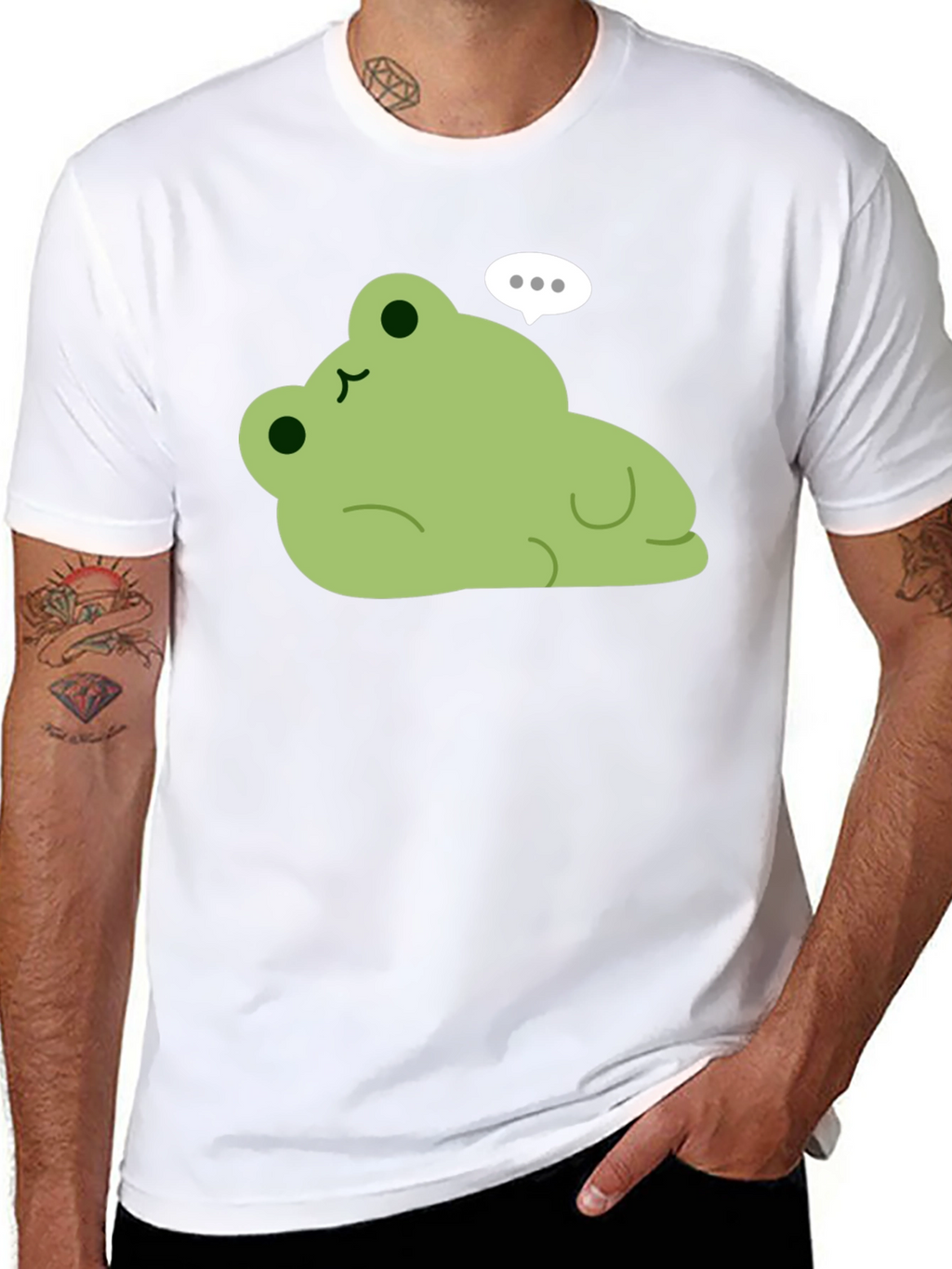 Cute Frog Graphic Black T-Shirt