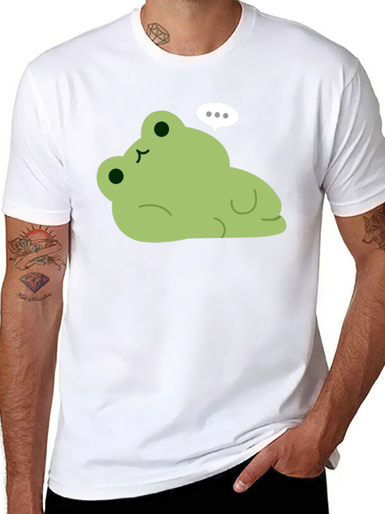 Cute Frog Graphic Black T-Shirt