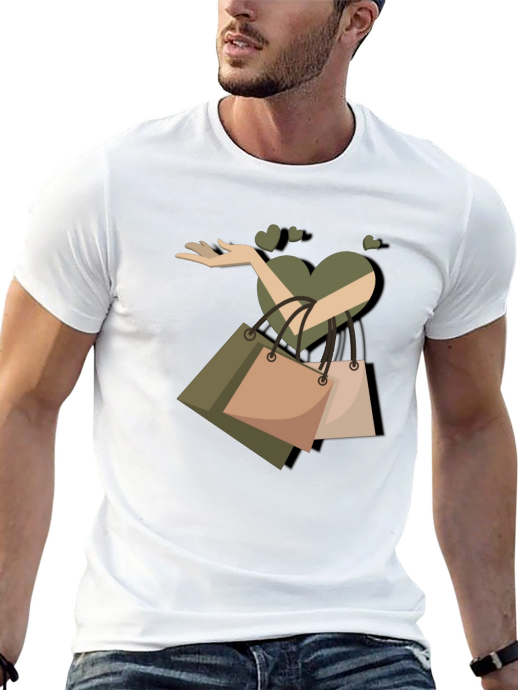 Love Shopping Graphic T-Shirt - Black