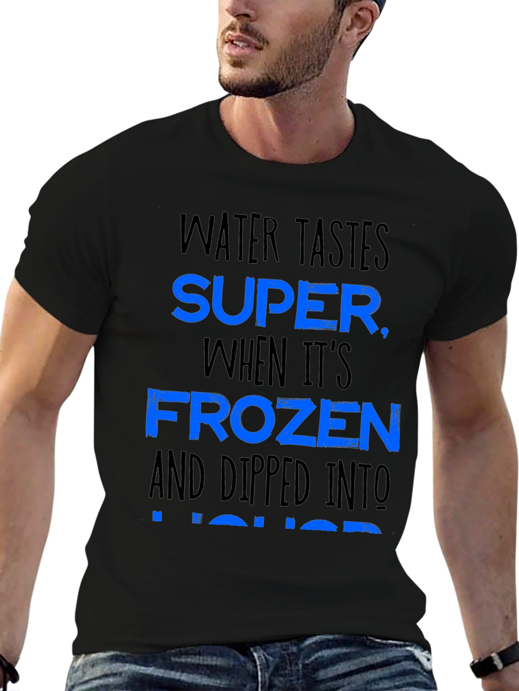 Water Tastes Super Funny Alcohol Joke Graphic T-Shirt