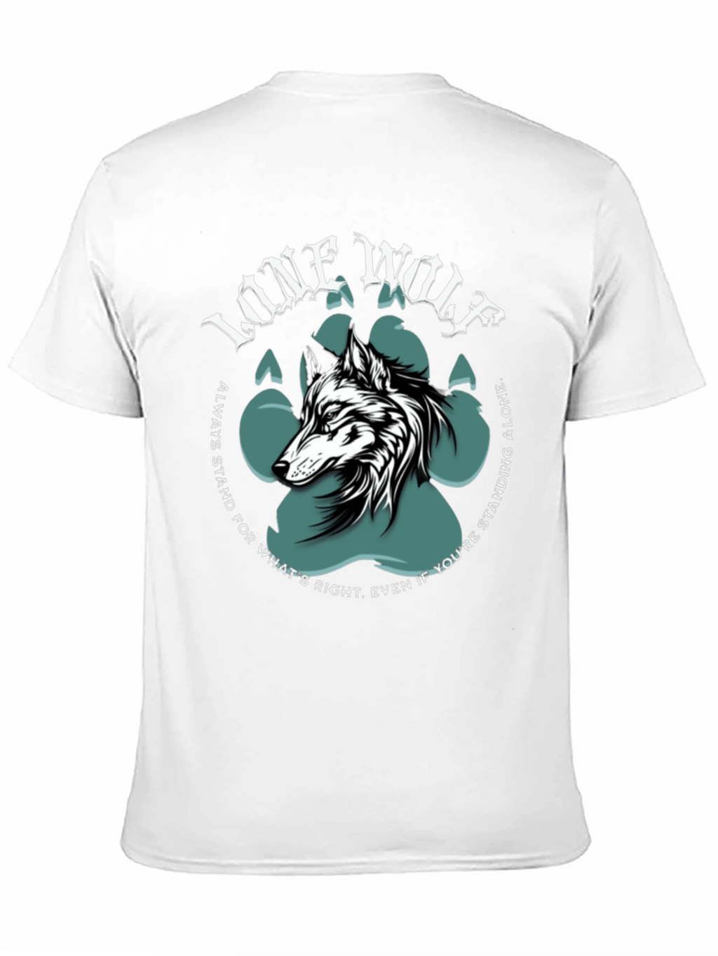 Lone Wolf Graphic Print Crew Neck T-Shirt