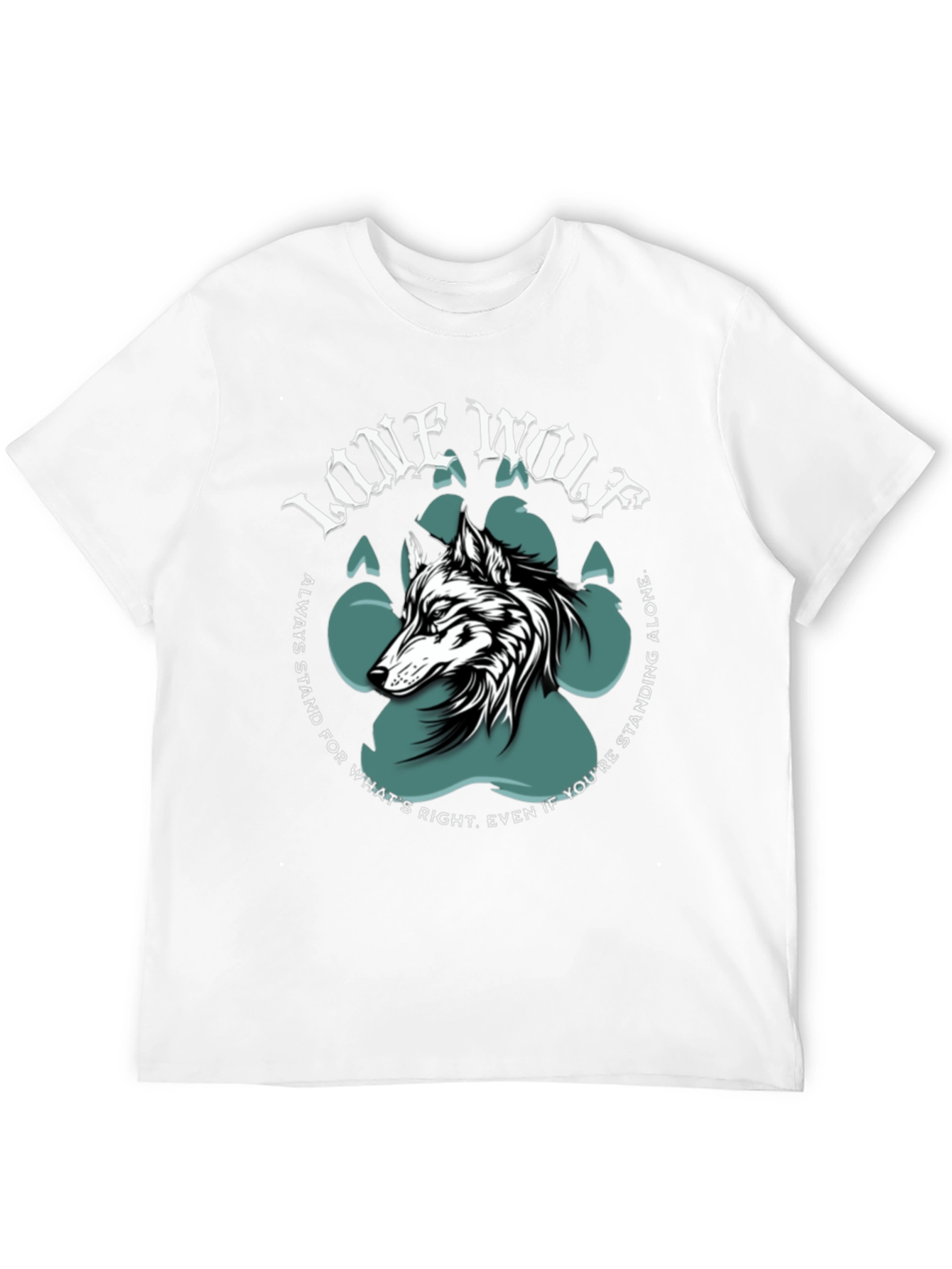 Lone Wolf Graphic Print Crew Neck T-Shirt