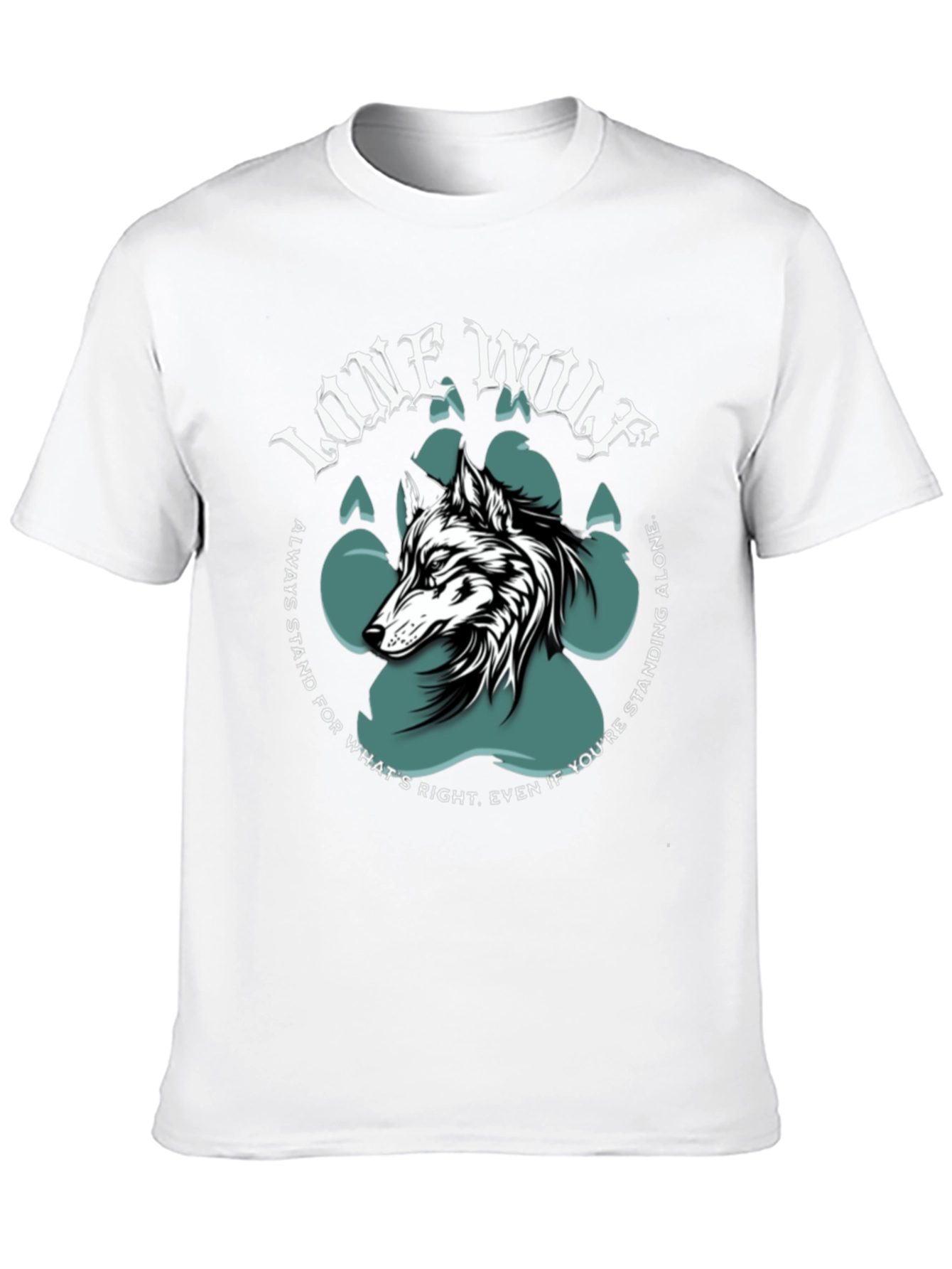Lone Wolf Graphic Print Crew Neck T-Shirt