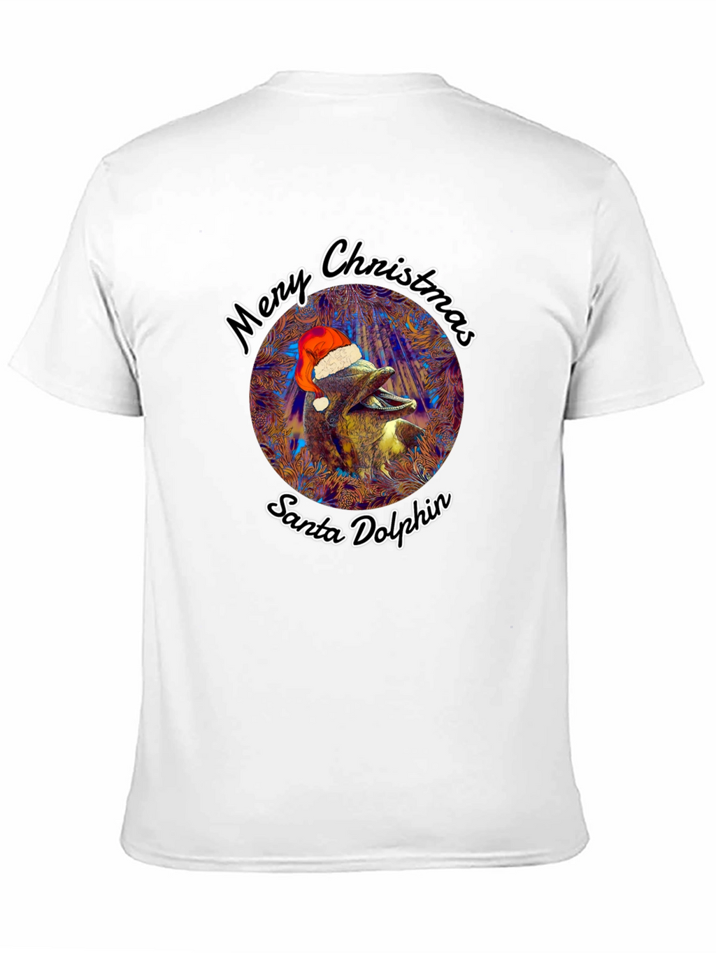 Santa Dolphin Merry Christmas Graphic Tee