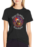 Santa Dolphin Merry Christmas Graphic Tee