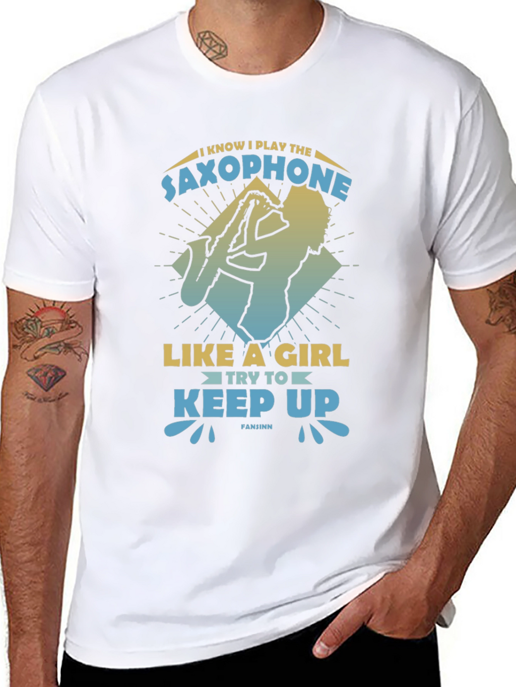 Saxophone Player Graphic Tee - Play Like A Girl
