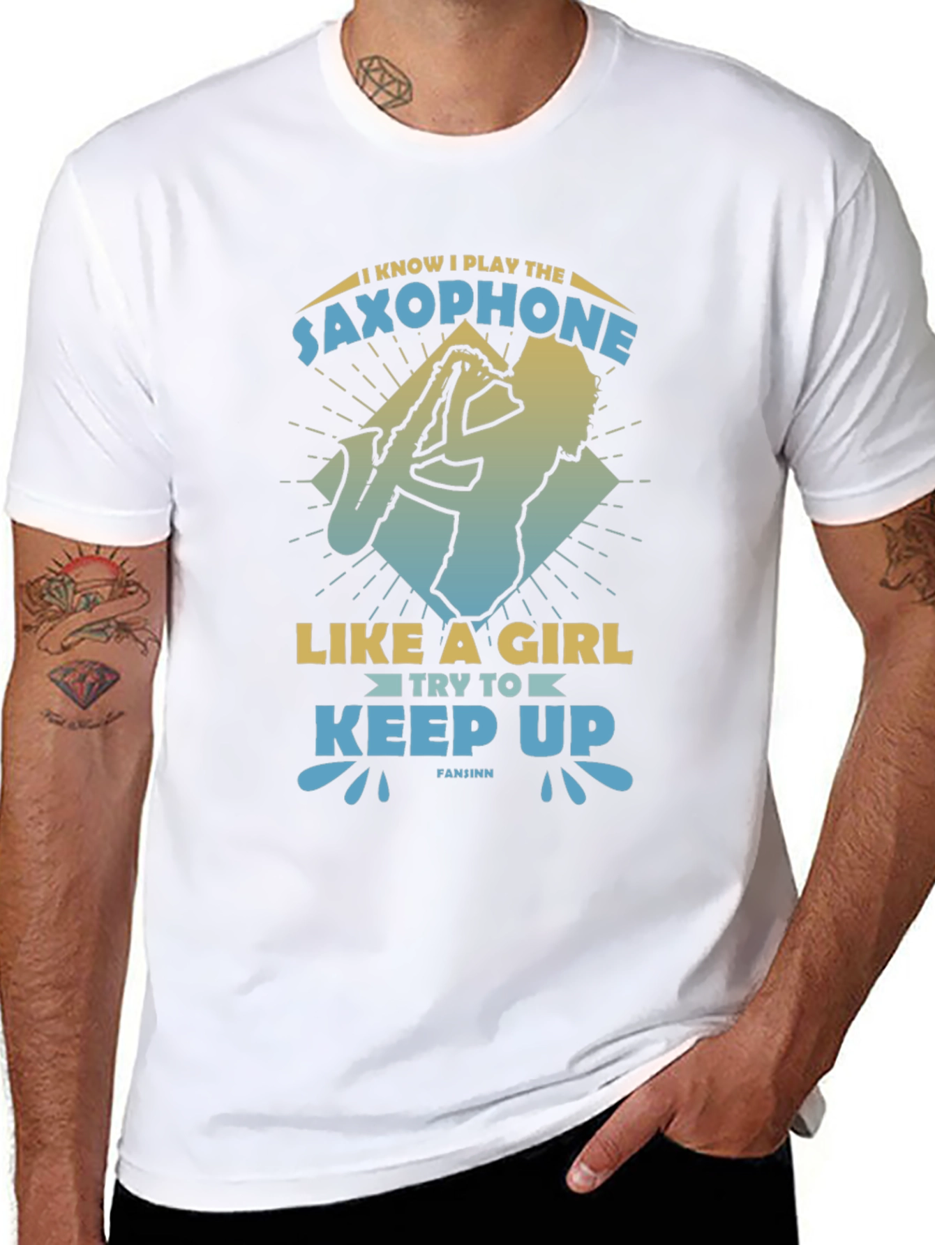 Saxophone Player Graphic Tee - Play Like A Girl
