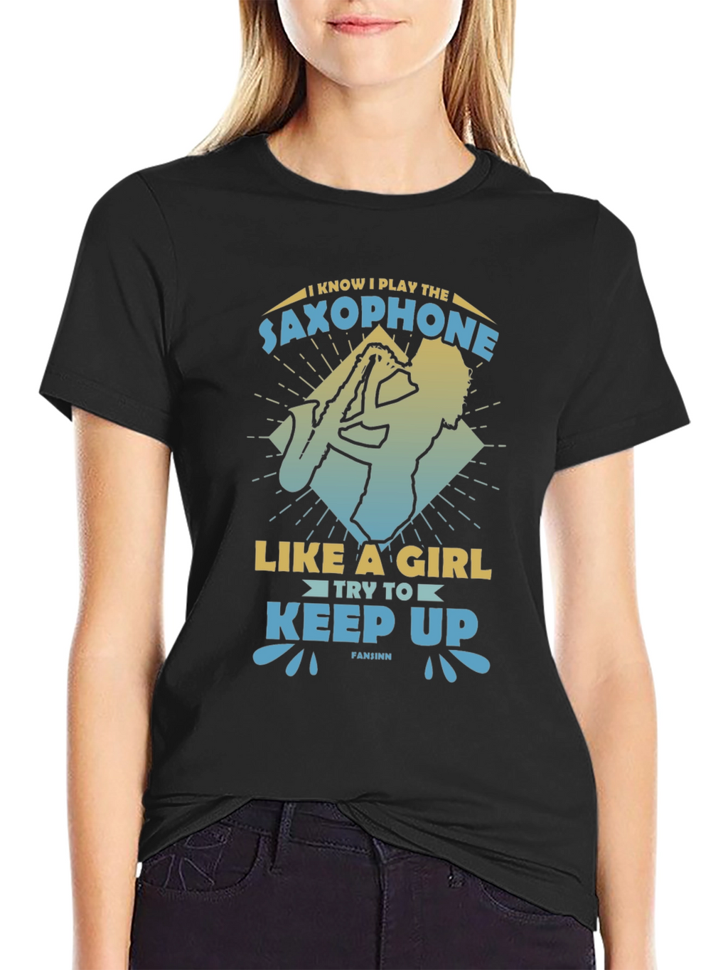Saxophone Player Graphic Tee - Play Like A Girl