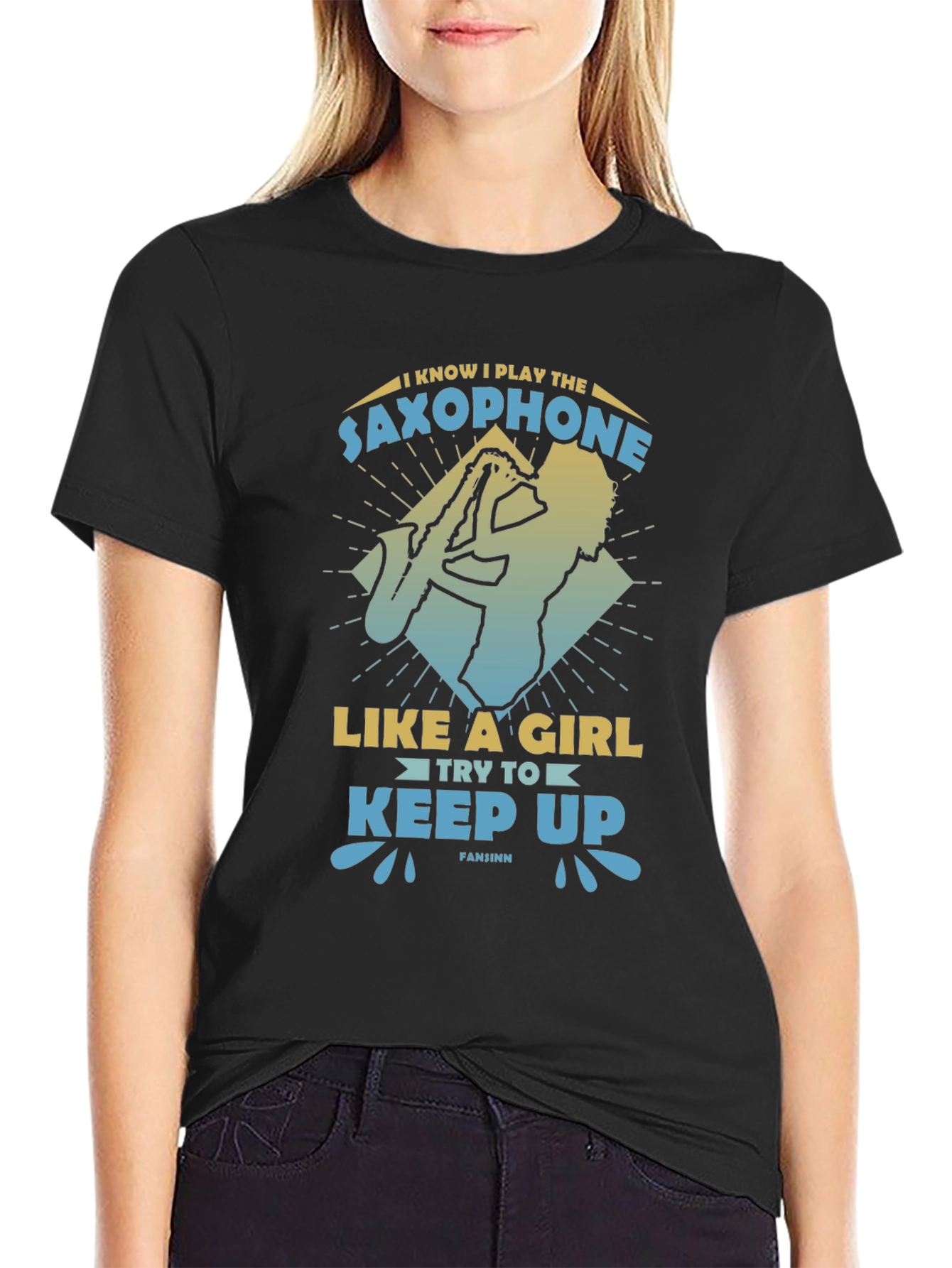 Saxophone Player Graphic Tee - Play Like A Girl