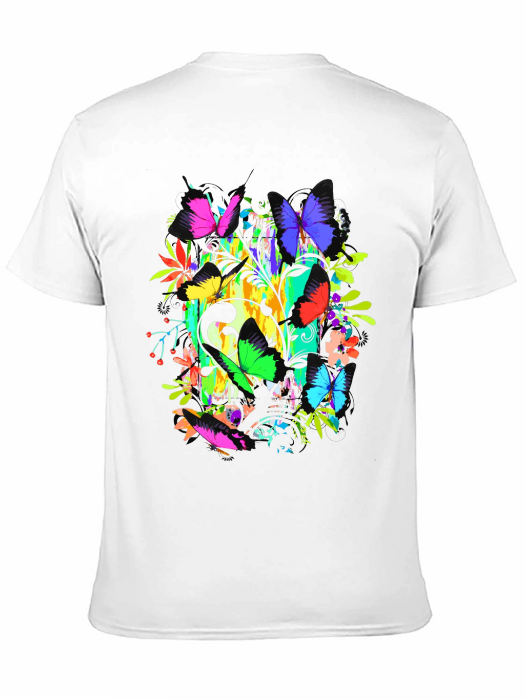 Butterfly Floral Graphic Tee - Vibrant Print