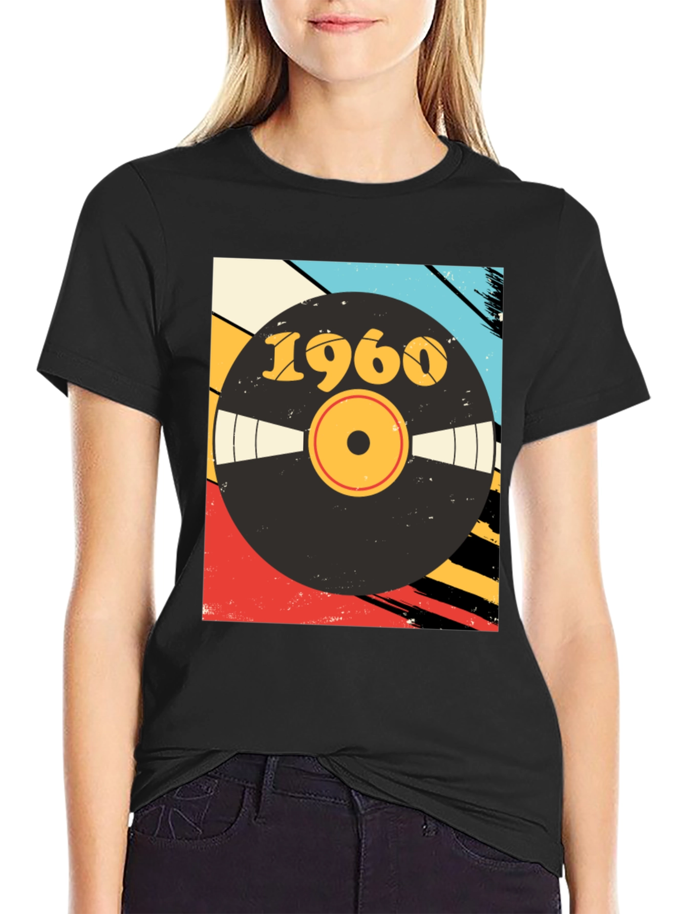 Retro 1960 Vinyl Record Graphic T-Shirt