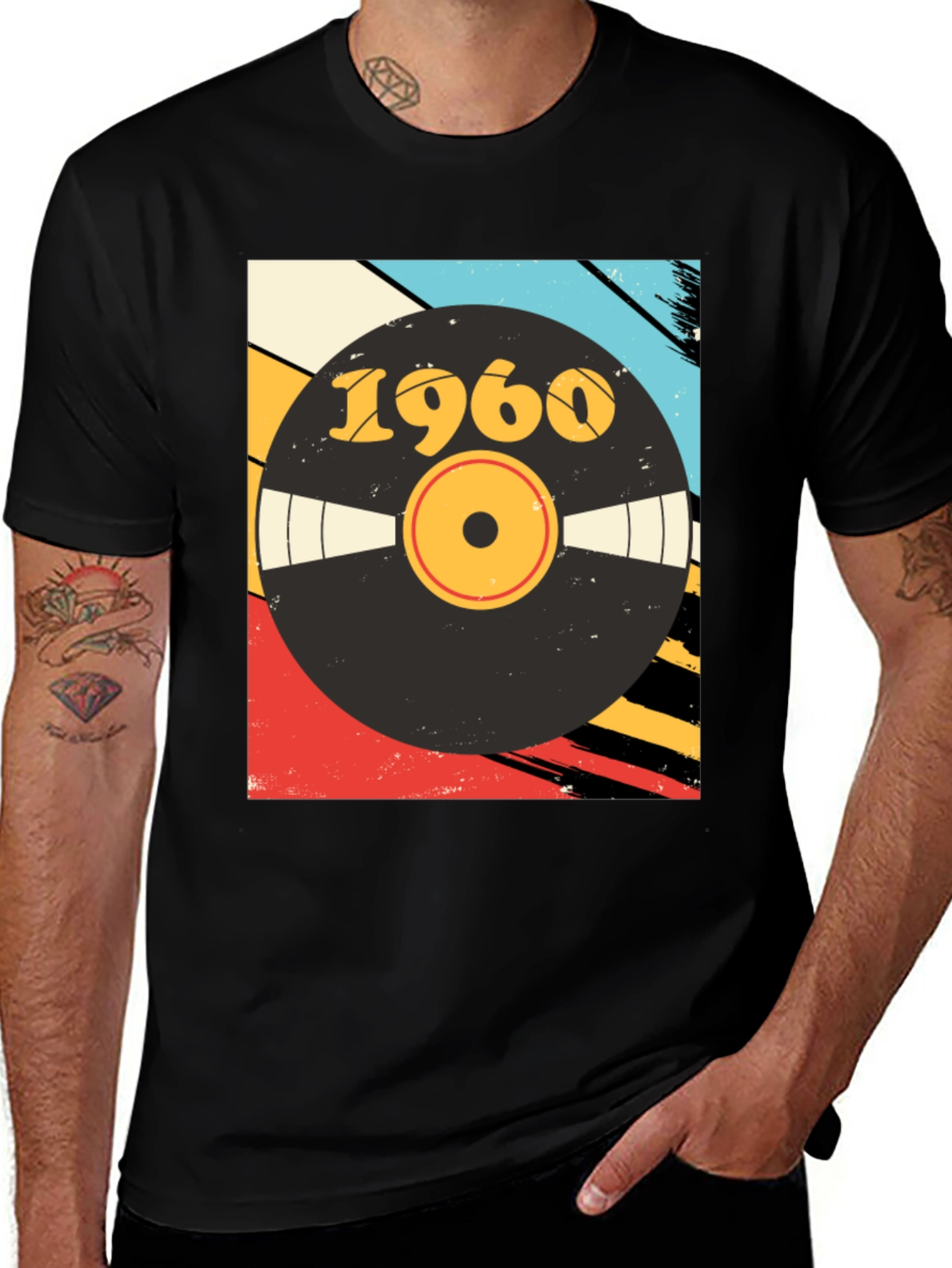 Retro 1960 Vinyl Record Graphic T-Shirt