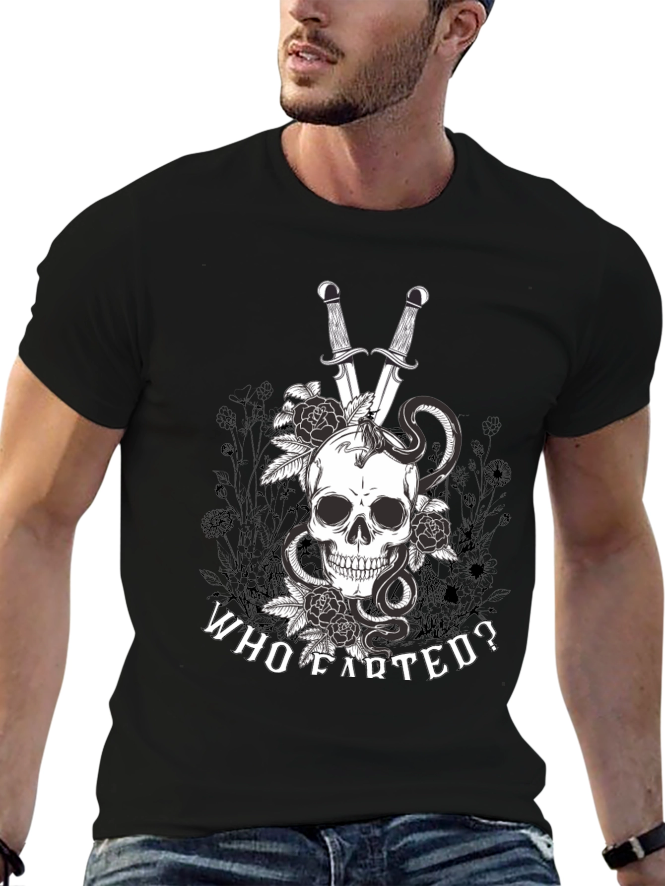 Skull Snake & Sword Graphic Tee