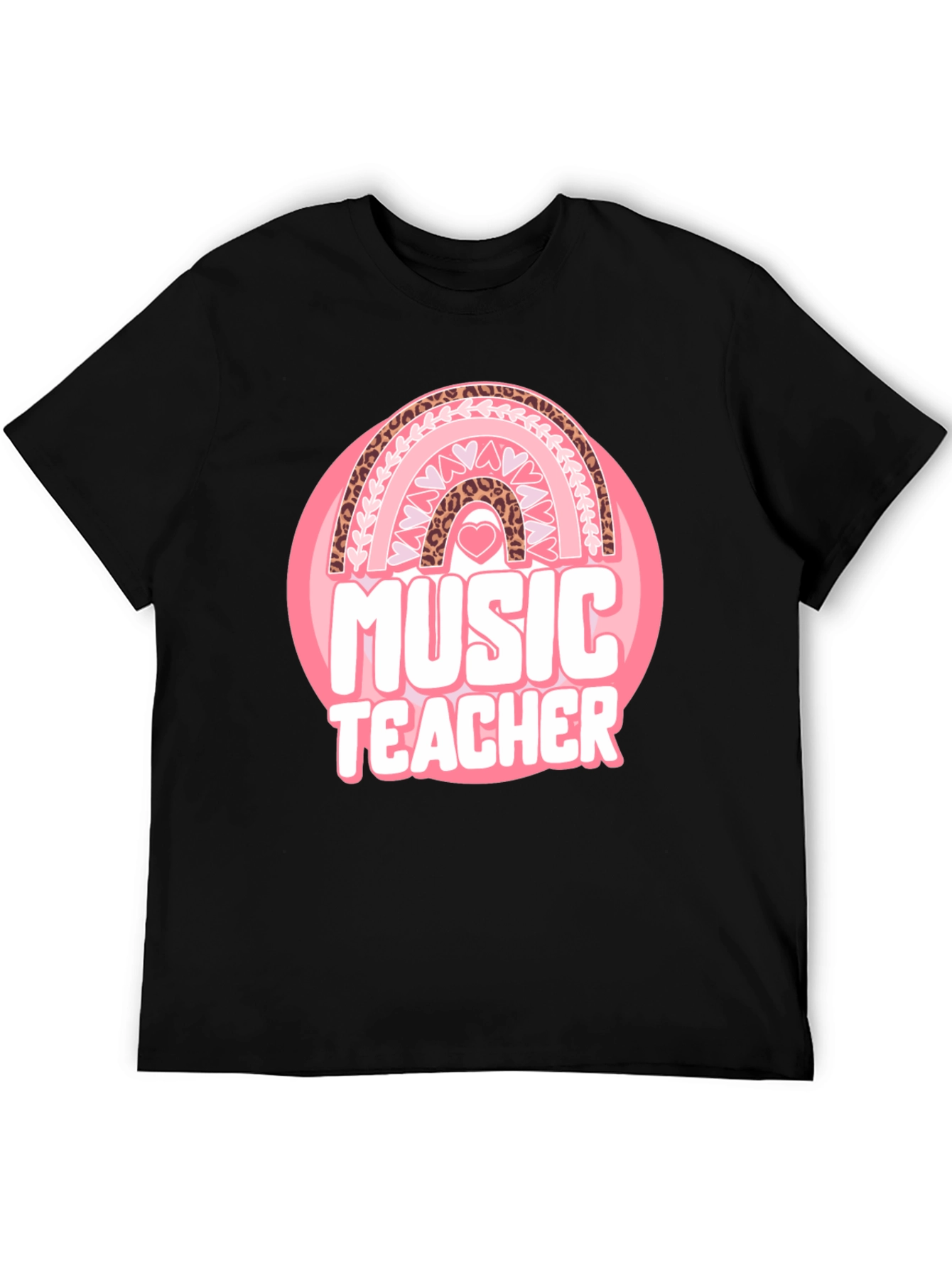 Music Teacher Valentine Rainbow Graphic Tee