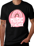 Music Teacher Valentine Rainbow Graphic Tee