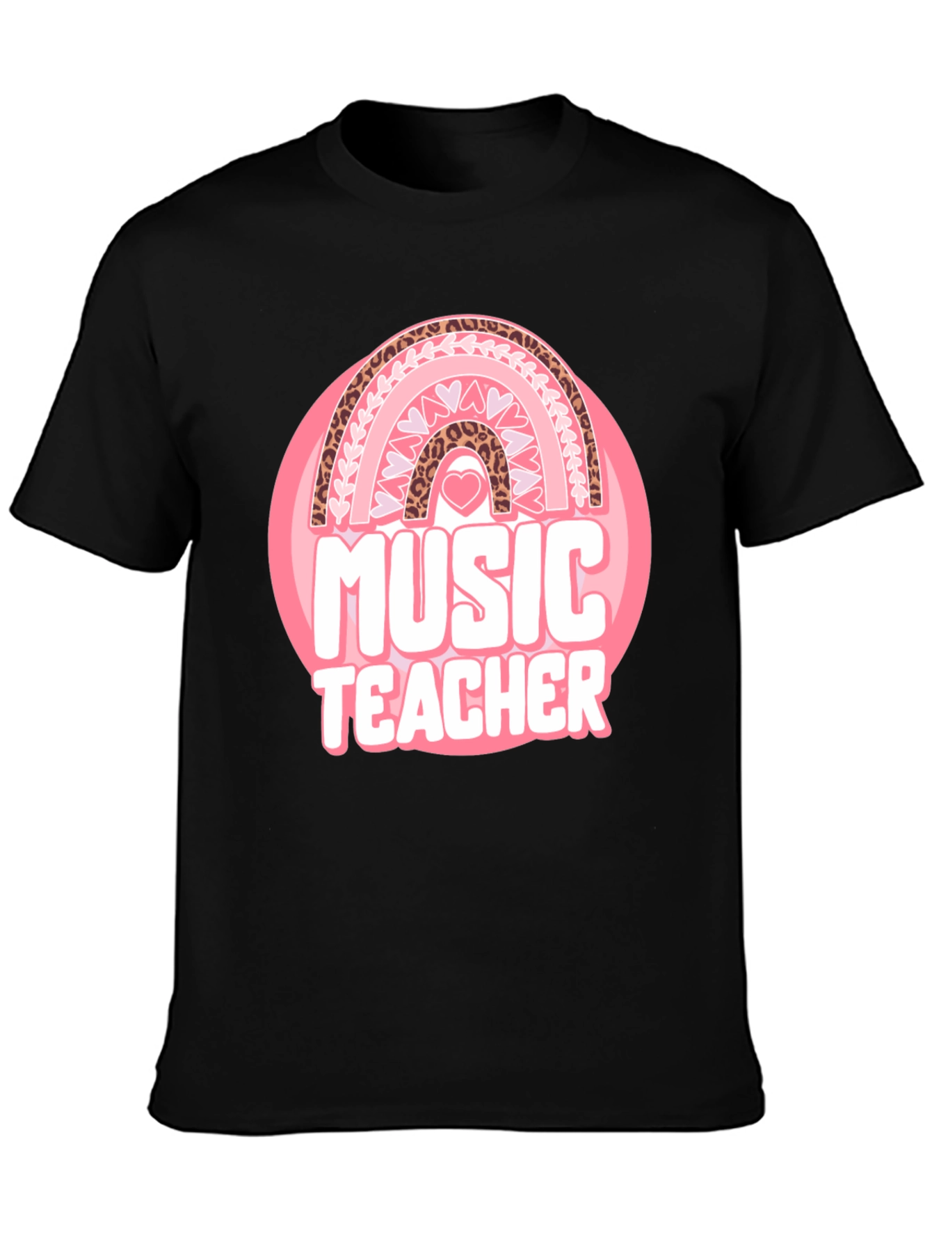 Music Teacher Valentine Rainbow Graphic Tee