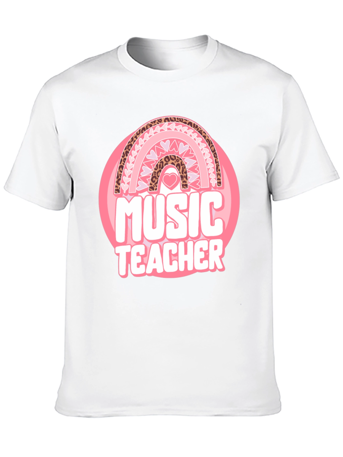 Music Teacher Valentine Rainbow Graphic Tee