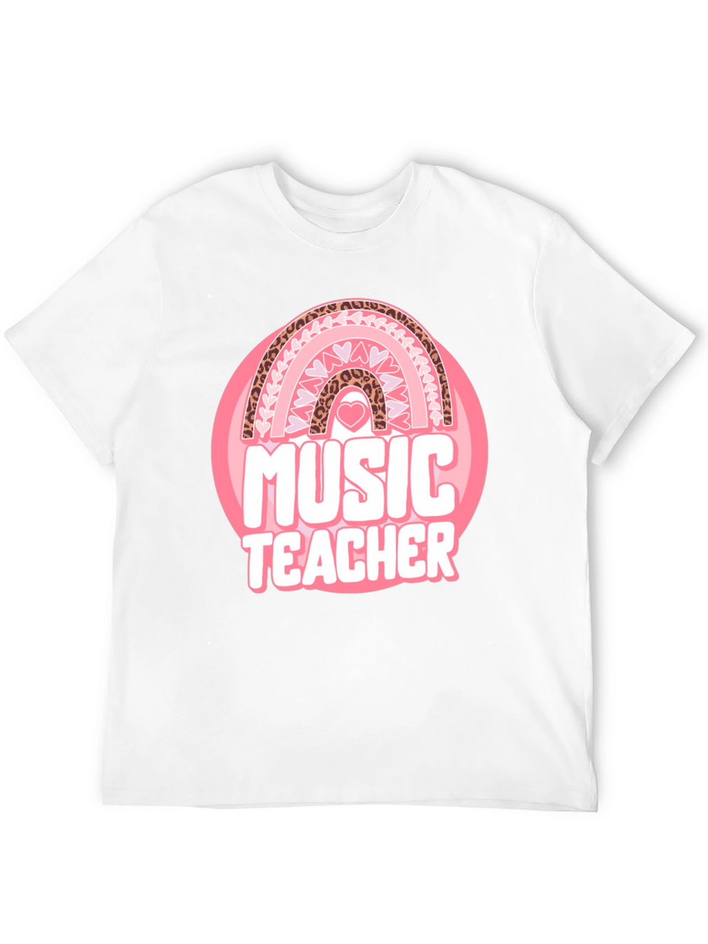 Music Teacher Valentine Rainbow Graphic Tee