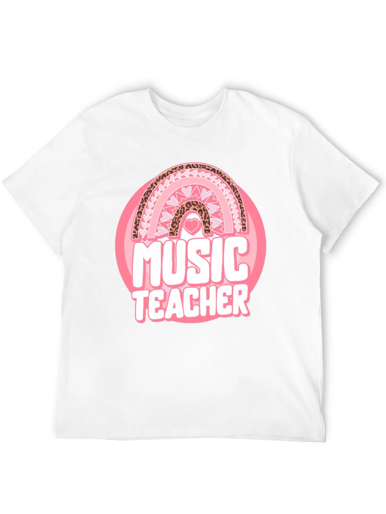 Music Teacher Valentine Rainbow Graphic Tee