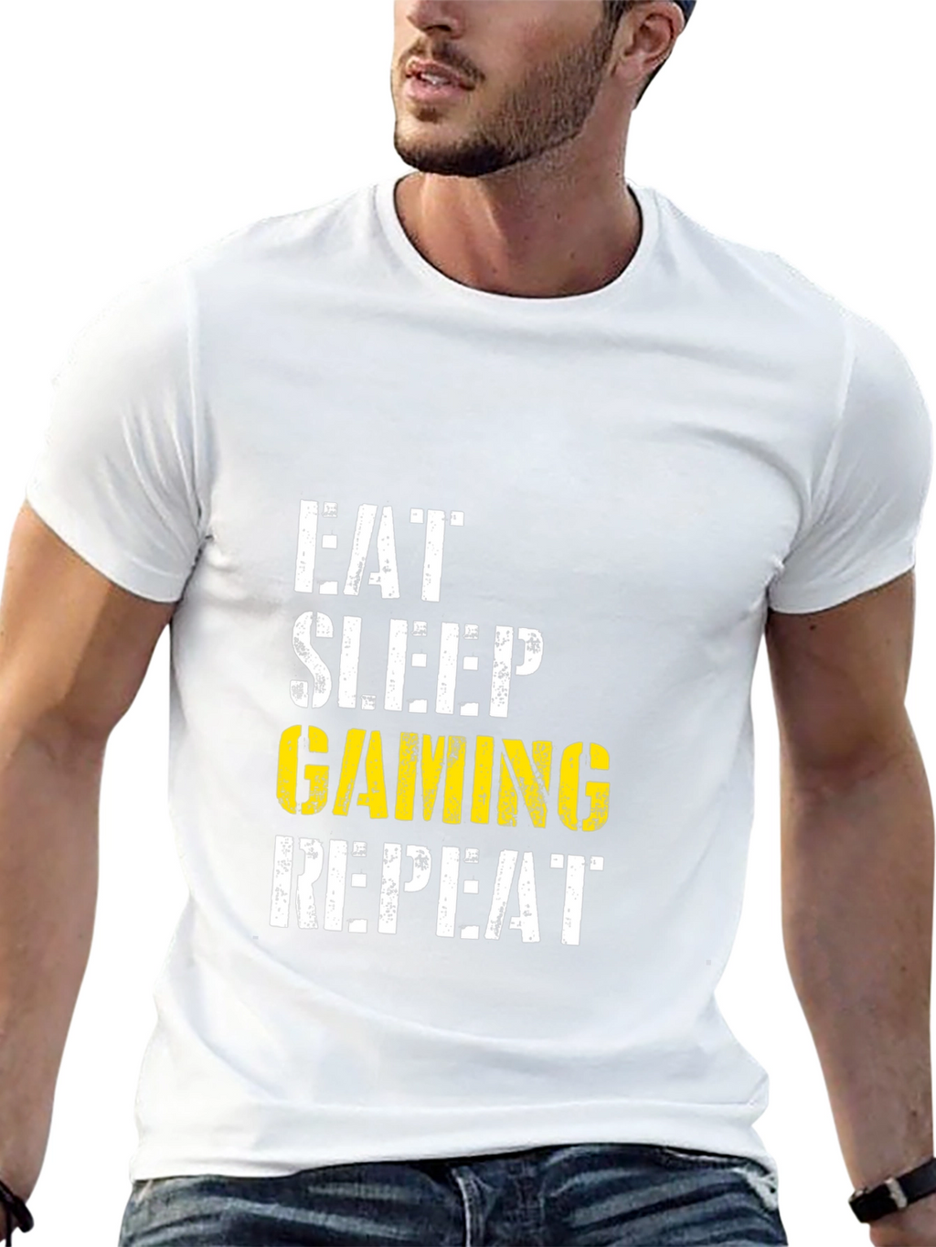 Eat Sleep Gaming Repeat Black T-Shirt