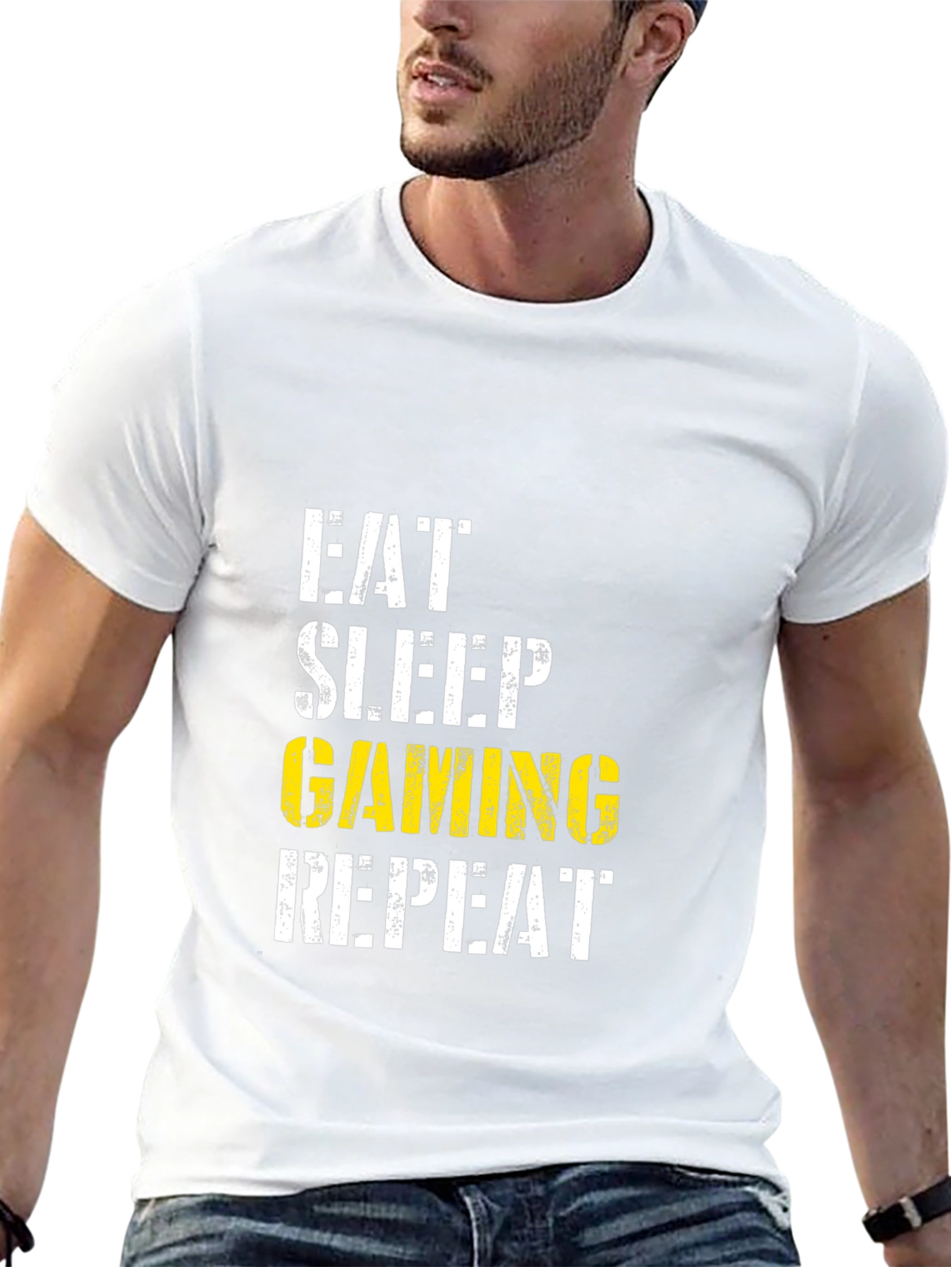 Eat Sleep Gaming Repeat Black T-Shirt