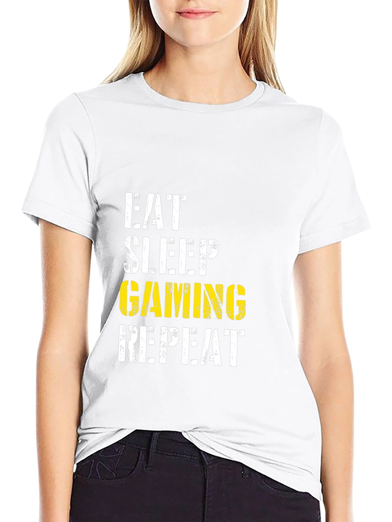 Eat Sleep Gaming Repeat Black T-Shirt