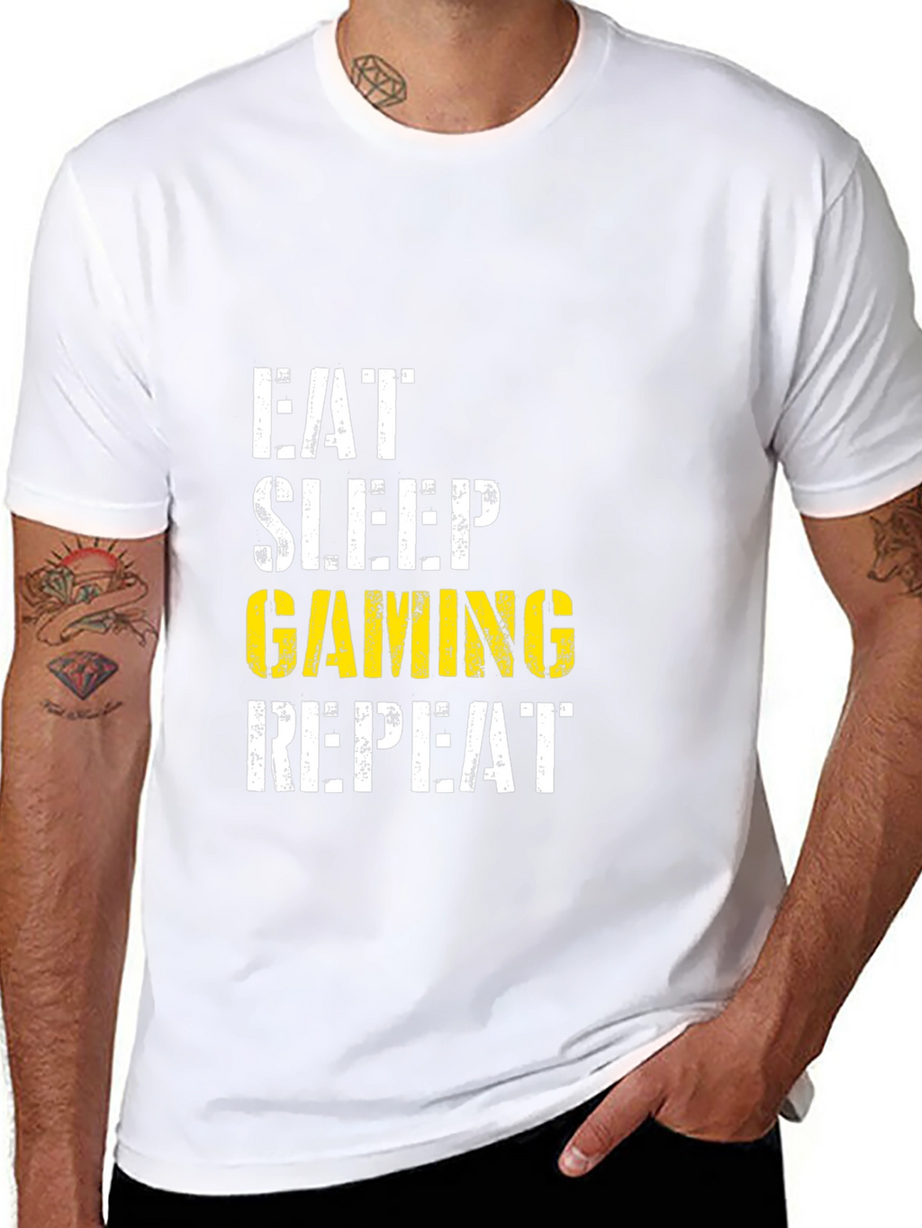 Eat Sleep Gaming Repeat Black T-Shirt