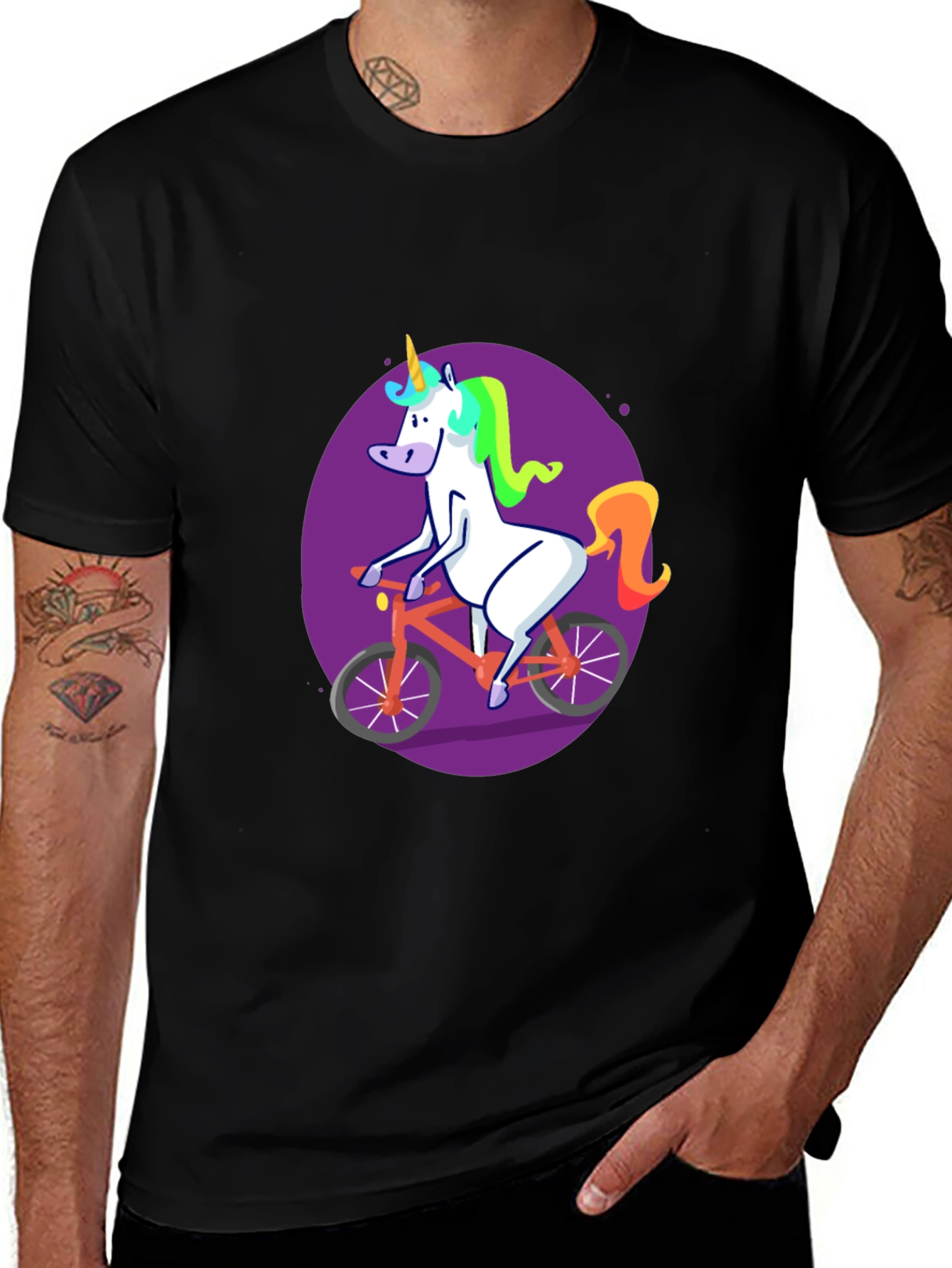 Unicorn on Bike Graphic Tee - Quirky & Fun!