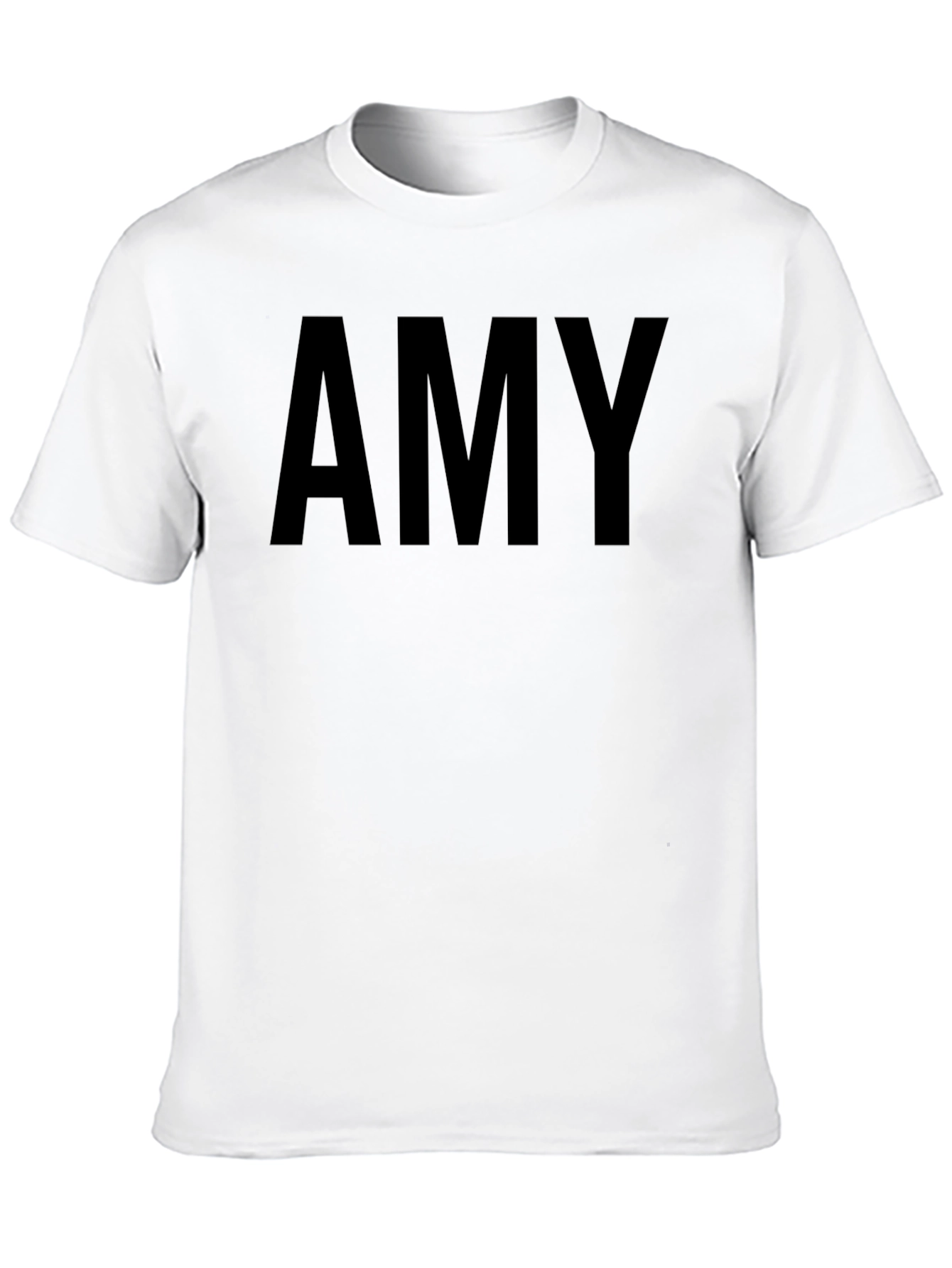 Personalized Amy Black Crew Neck T-Shirt