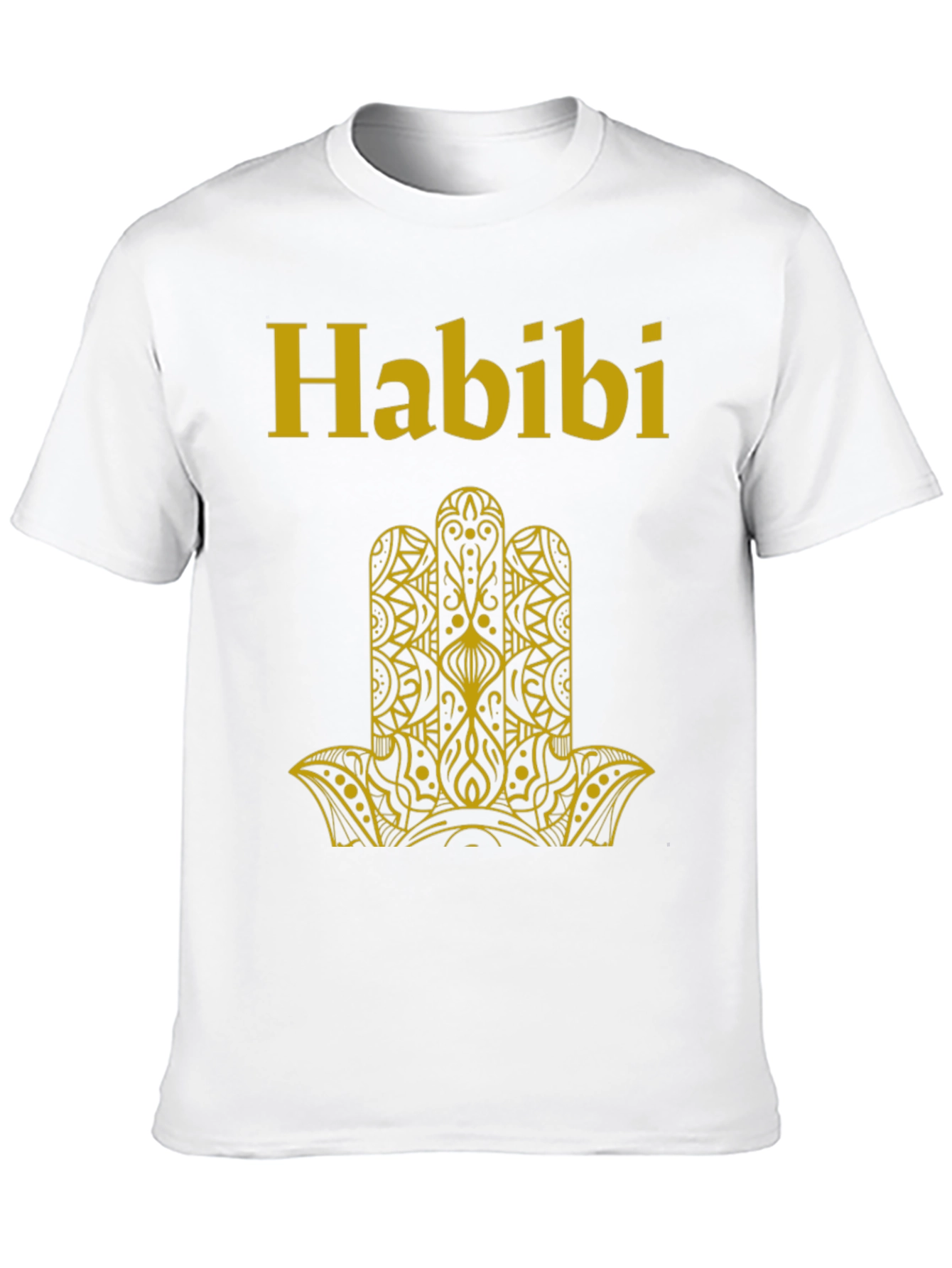 Habibi T-Shirt Black with Gold Hamsa Design