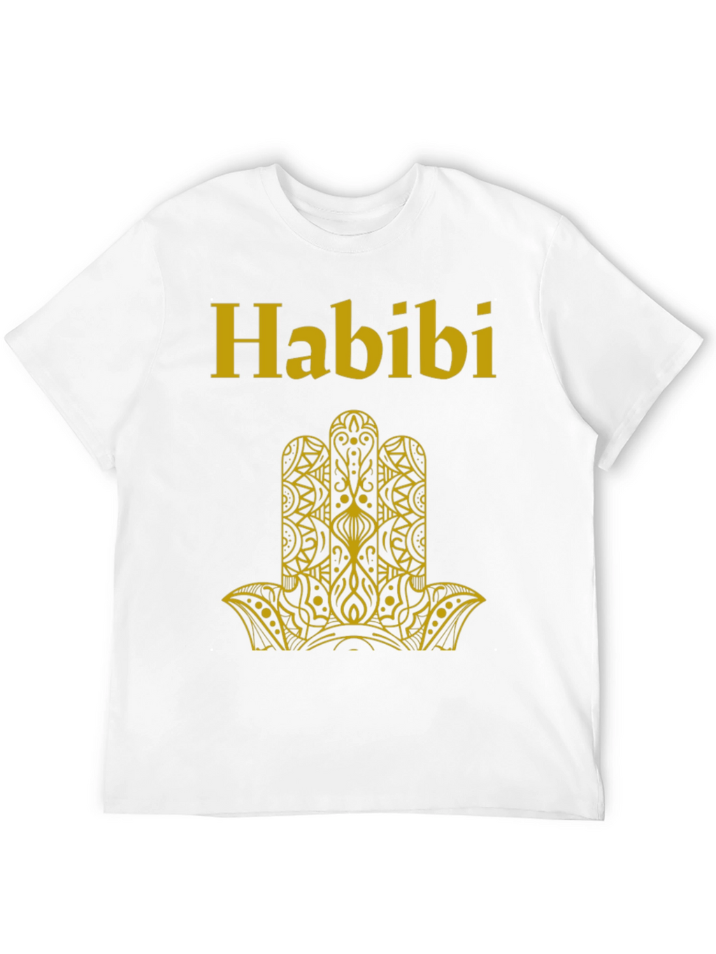 Habibi T-Shirt Black with Gold Hamsa Design