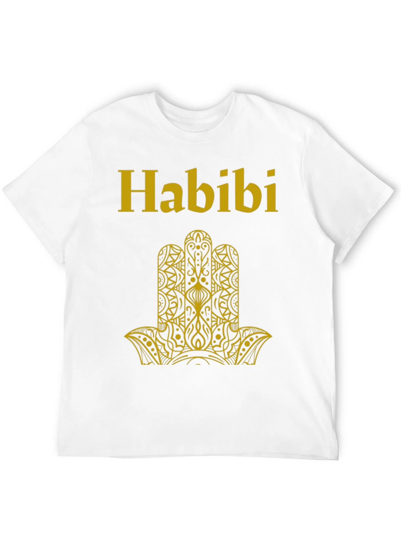 Habibi T-Shirt Black with Gold Hamsa Design