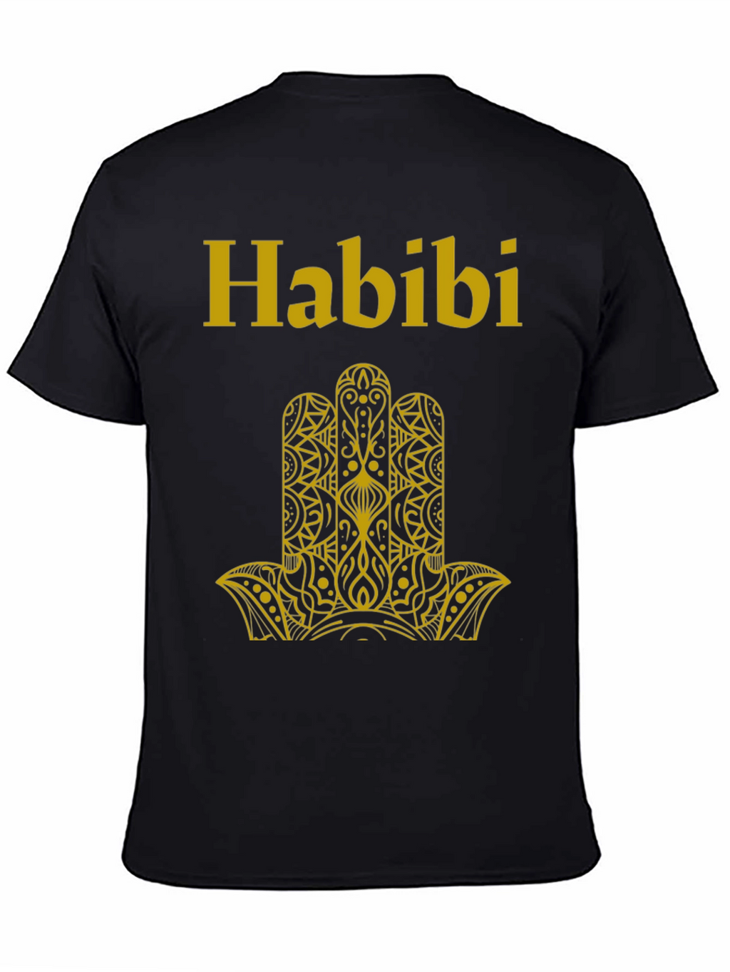 Habibi T-Shirt Black with Gold Hamsa Design
