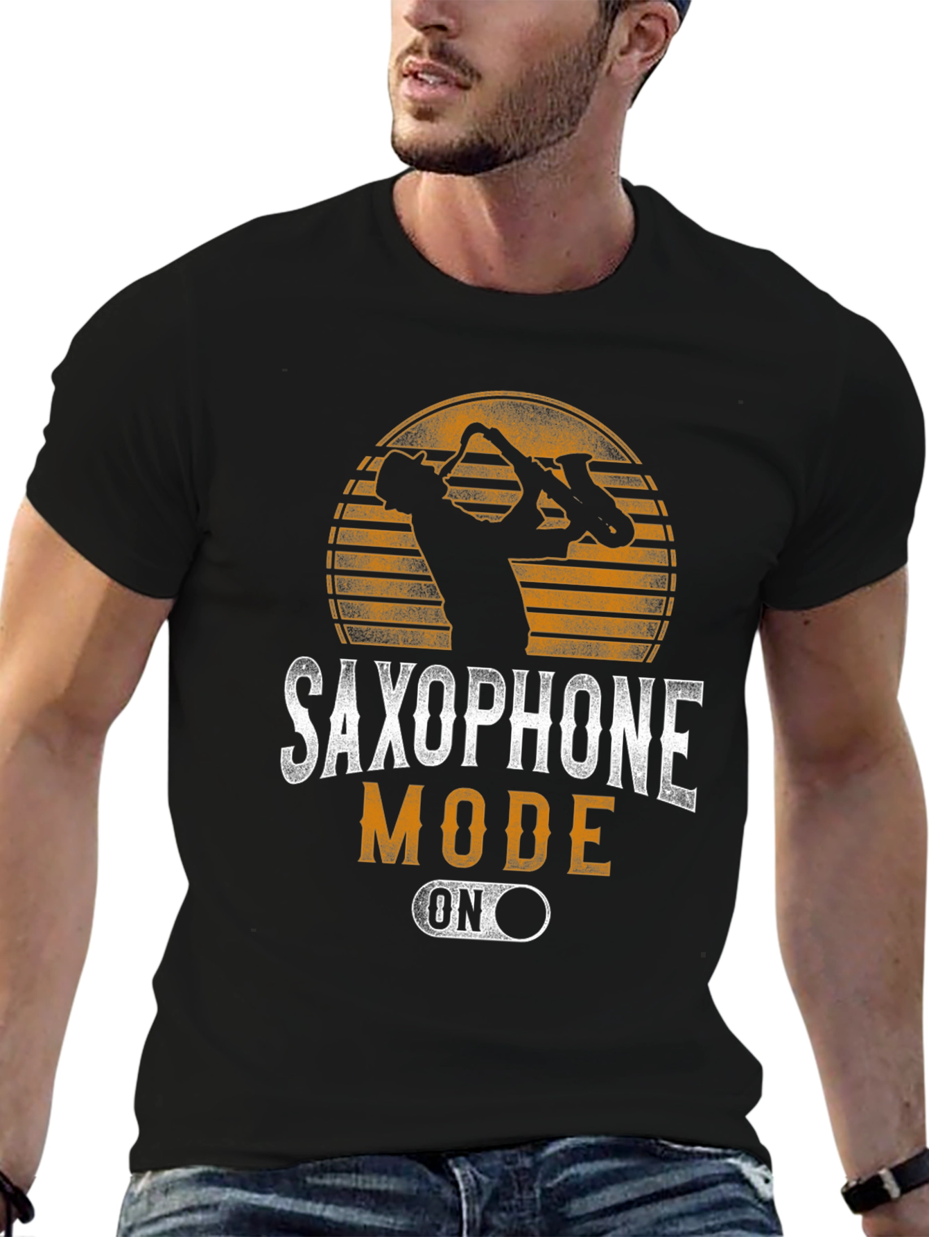 Saxophone Mode On T-Shirt - Music Lover Tee