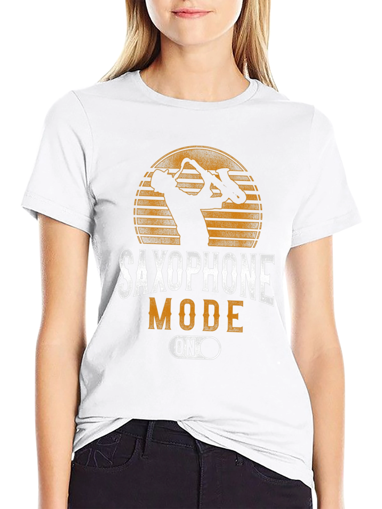 Saxophone Mode On T-Shirt - Music Lover Tee