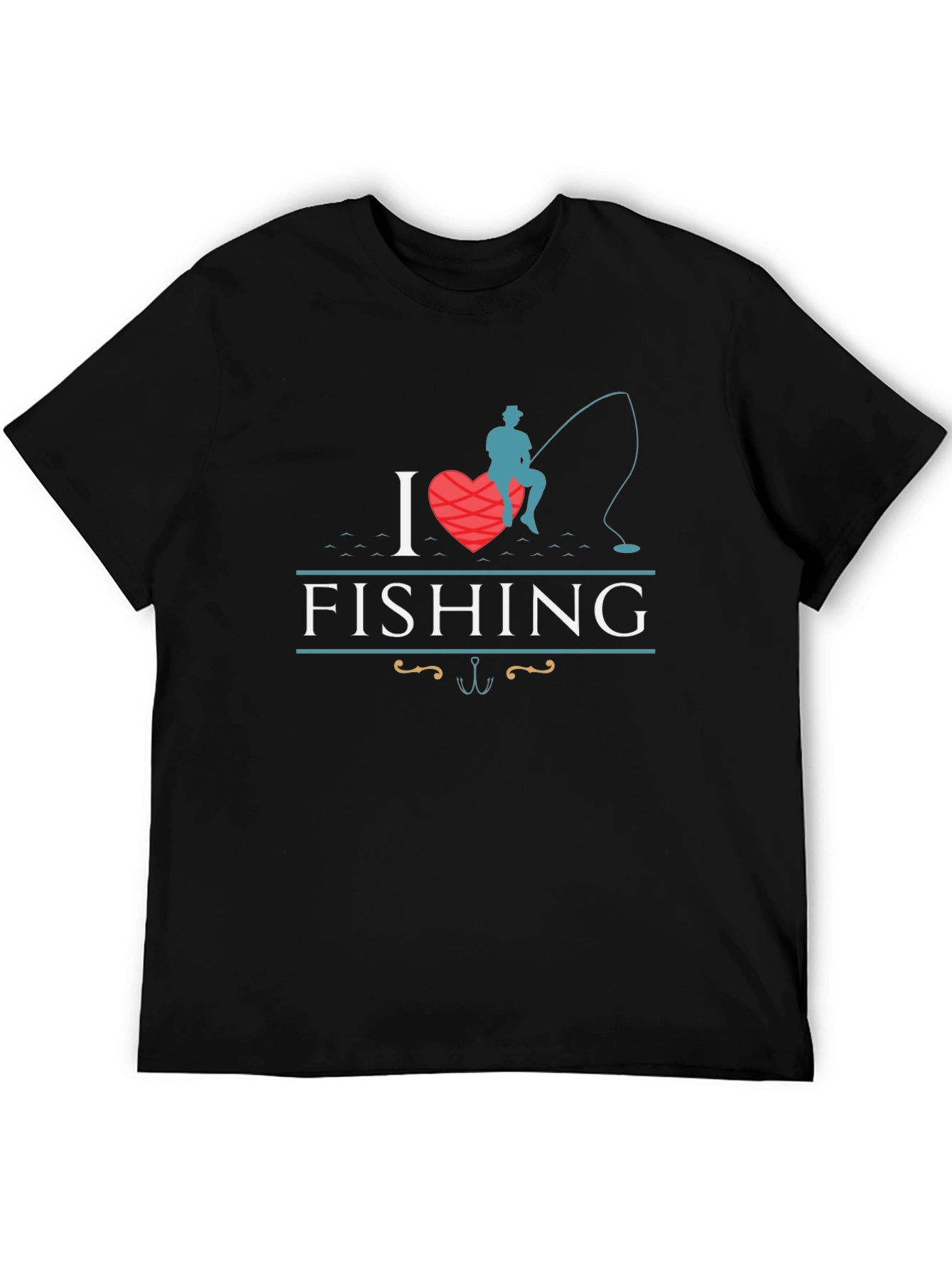 I Heart Fishing Black T-Shirt