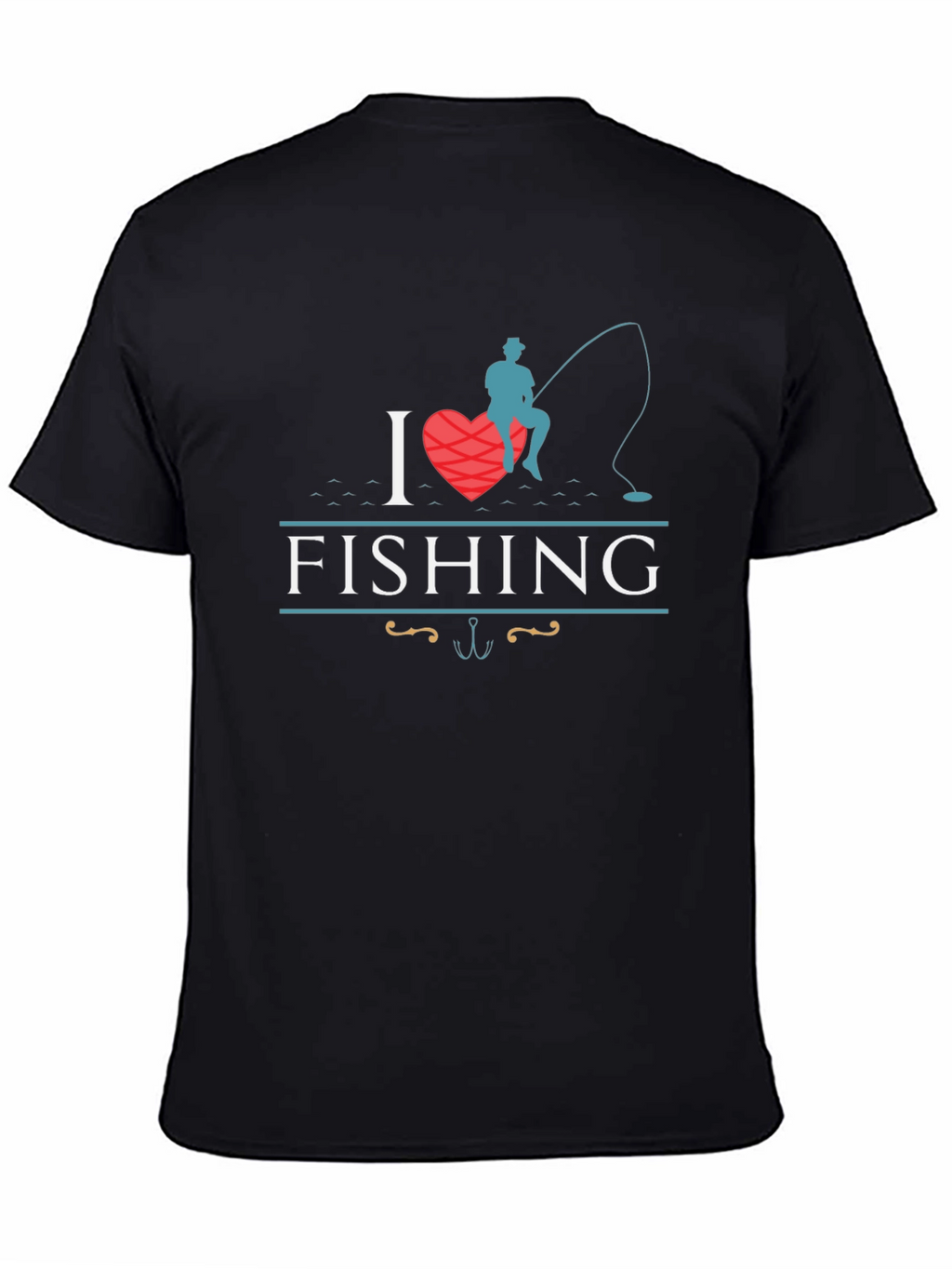 I Heart Fishing Black T-Shirt