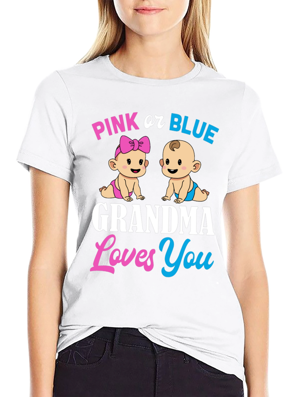 Pink or Blue Grandma Loves You T-Shirt