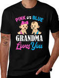 Pink or Blue Grandma Loves You T-Shirt