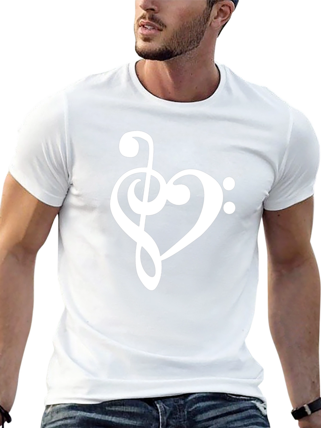 Musical Heart T-Shirt - Bass Clef Love